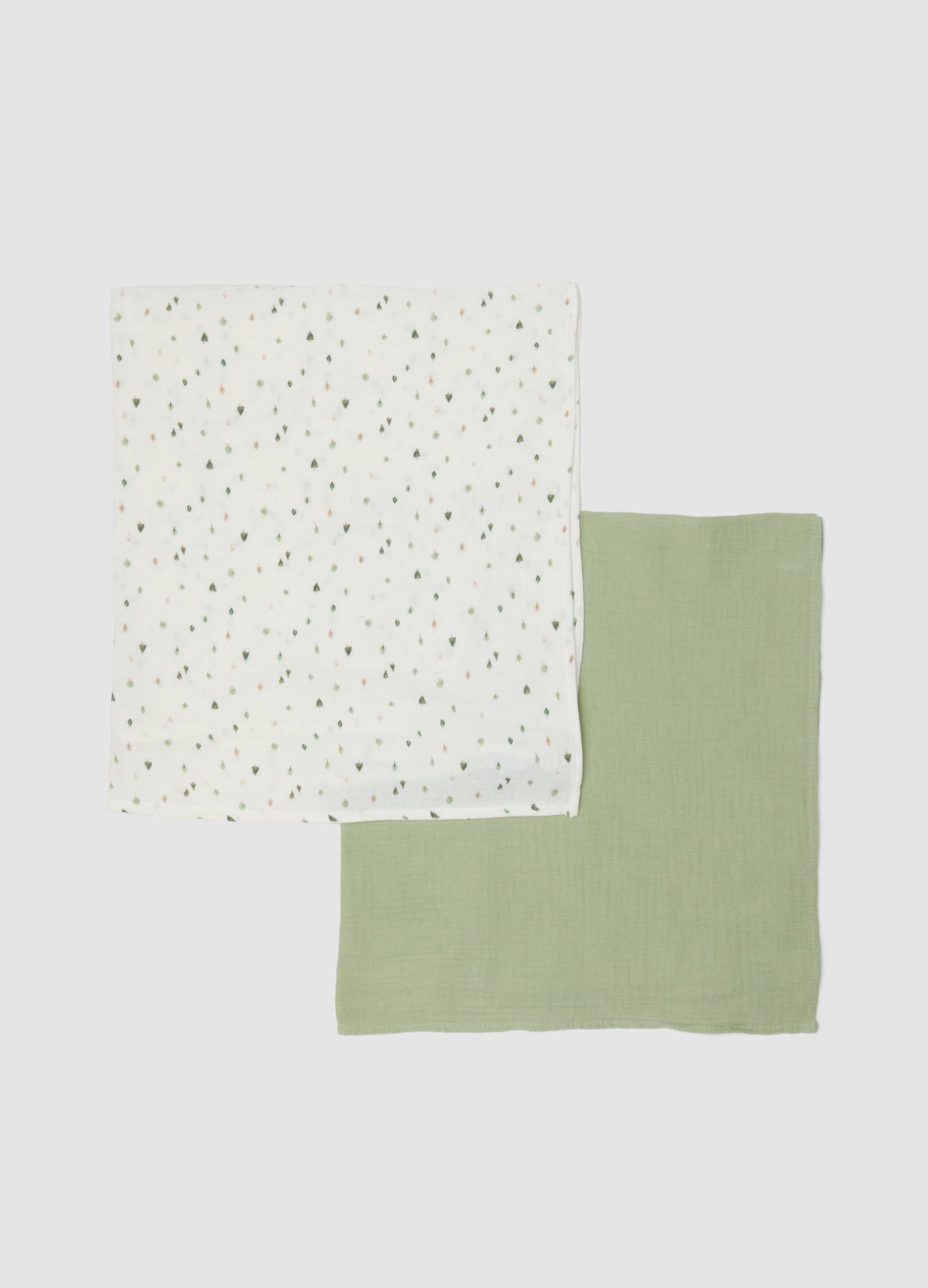 FAGOTTINO, Bipack Copertine Verdi E Bianche In Puro Cotone, Unisex, Multicolor, Taglia: ONE SIZE