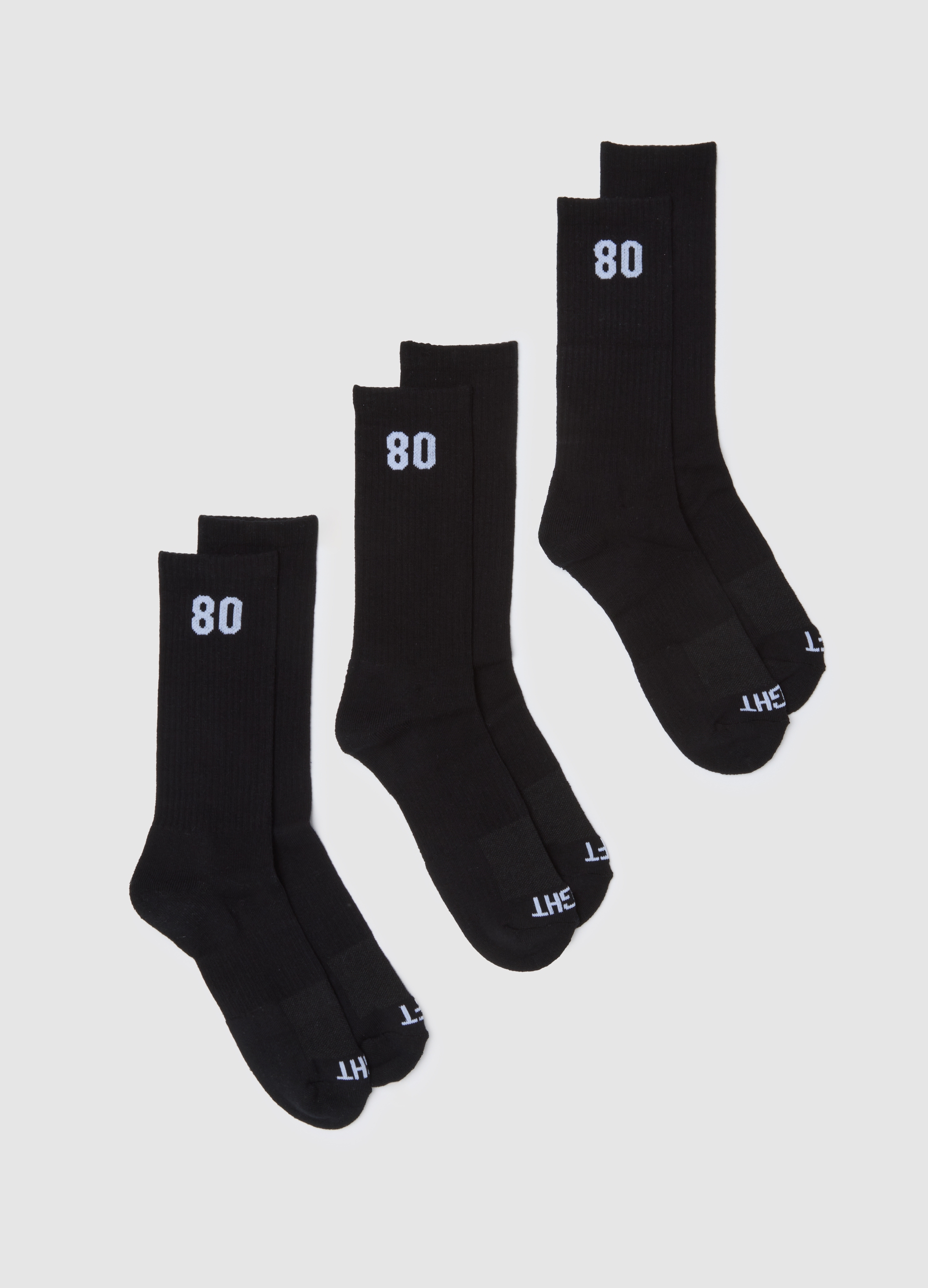 Tripack De Calcetines Deportivos De Mezcla De Algodón Negro, Hombre, Gunmetal, Talla: 43/46