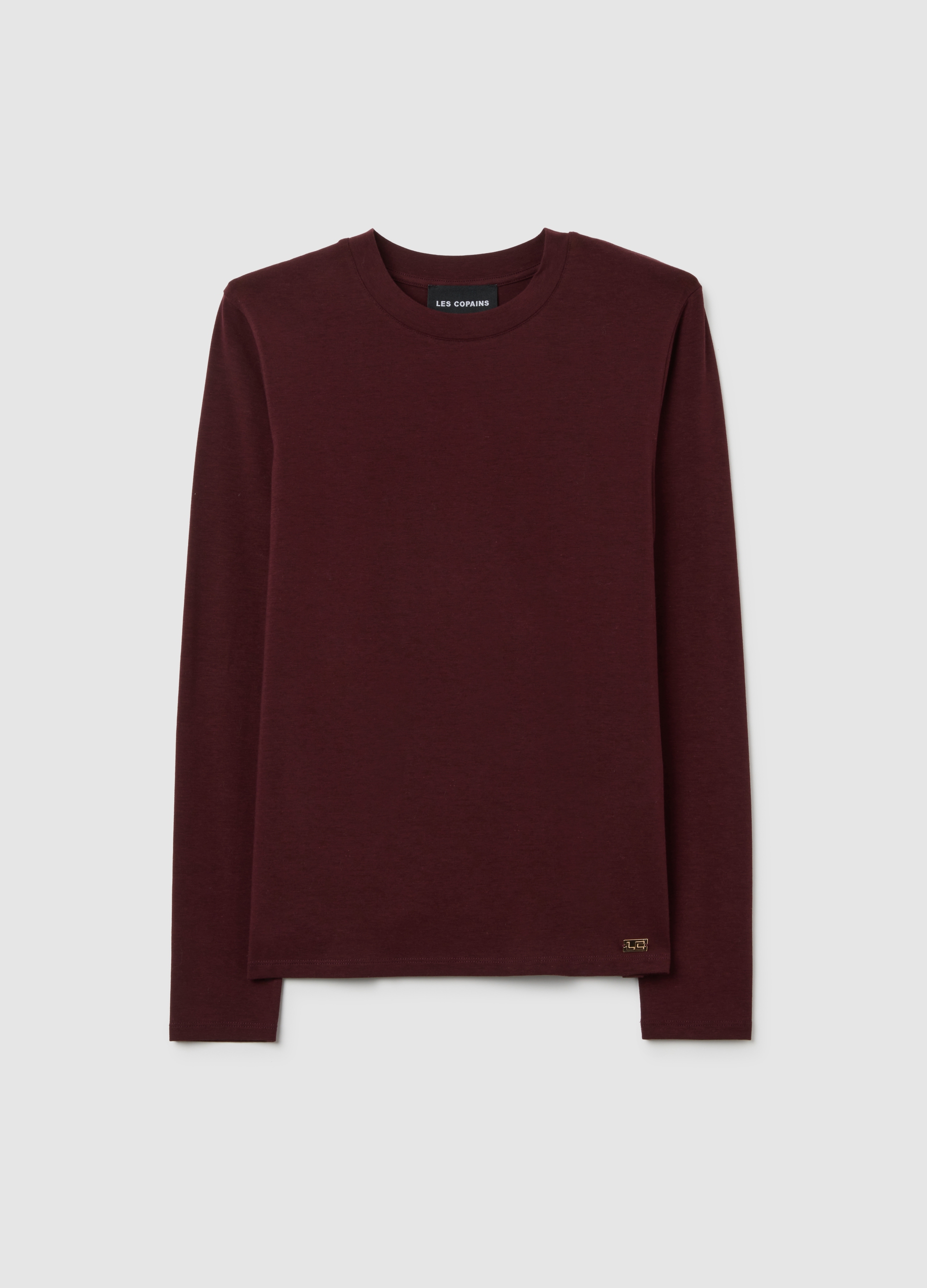 Maglia In Misto Cotone Elasticizzato Marrone Regular Fit, Mujer, Marrón oscuro, Talla: 38