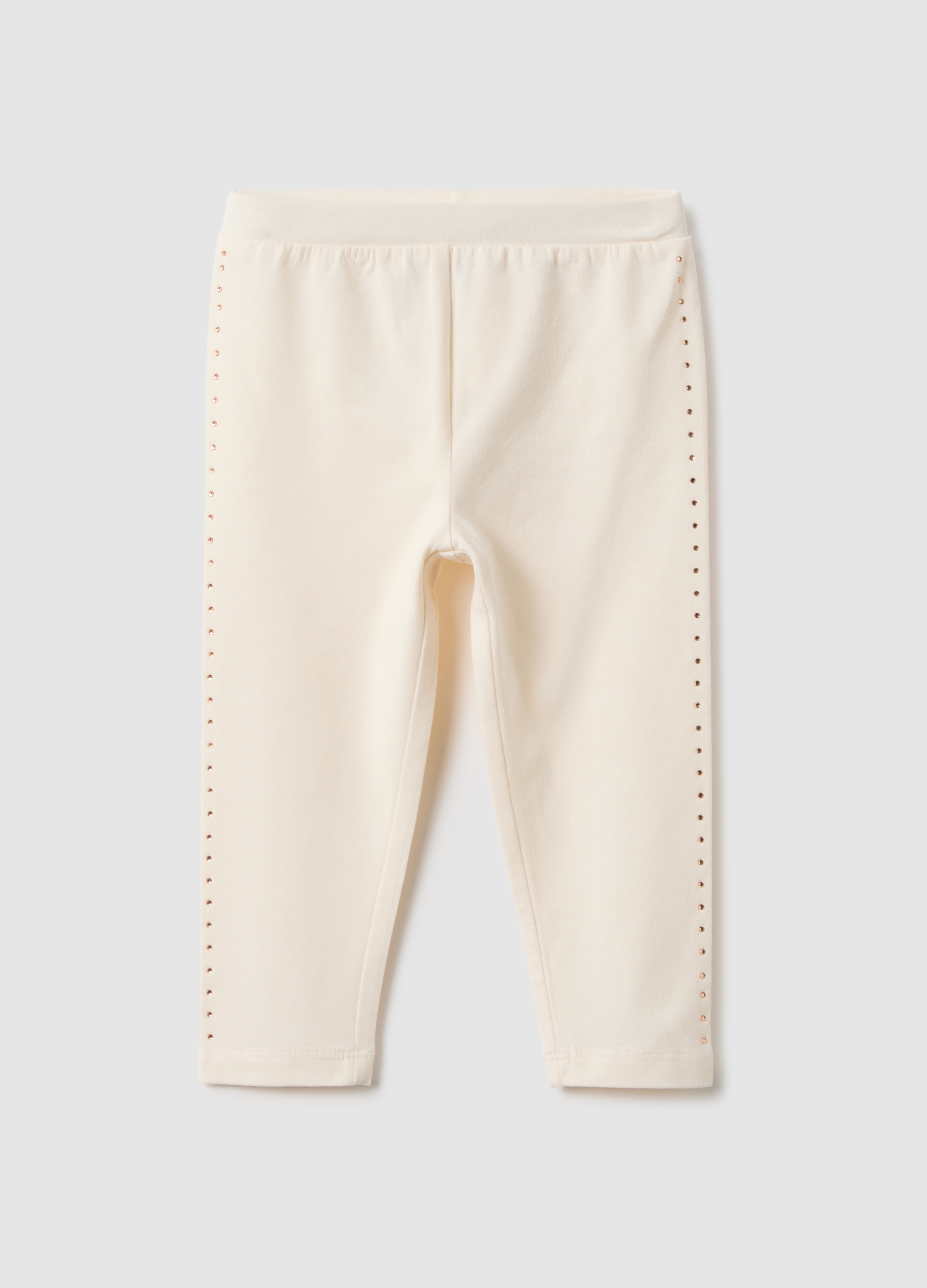 FAGOTTINO, Leggings Beige De Algodón Elástico Para Niña Slim Fit, Niña, Beige Jaspeado, Talla: 9-12