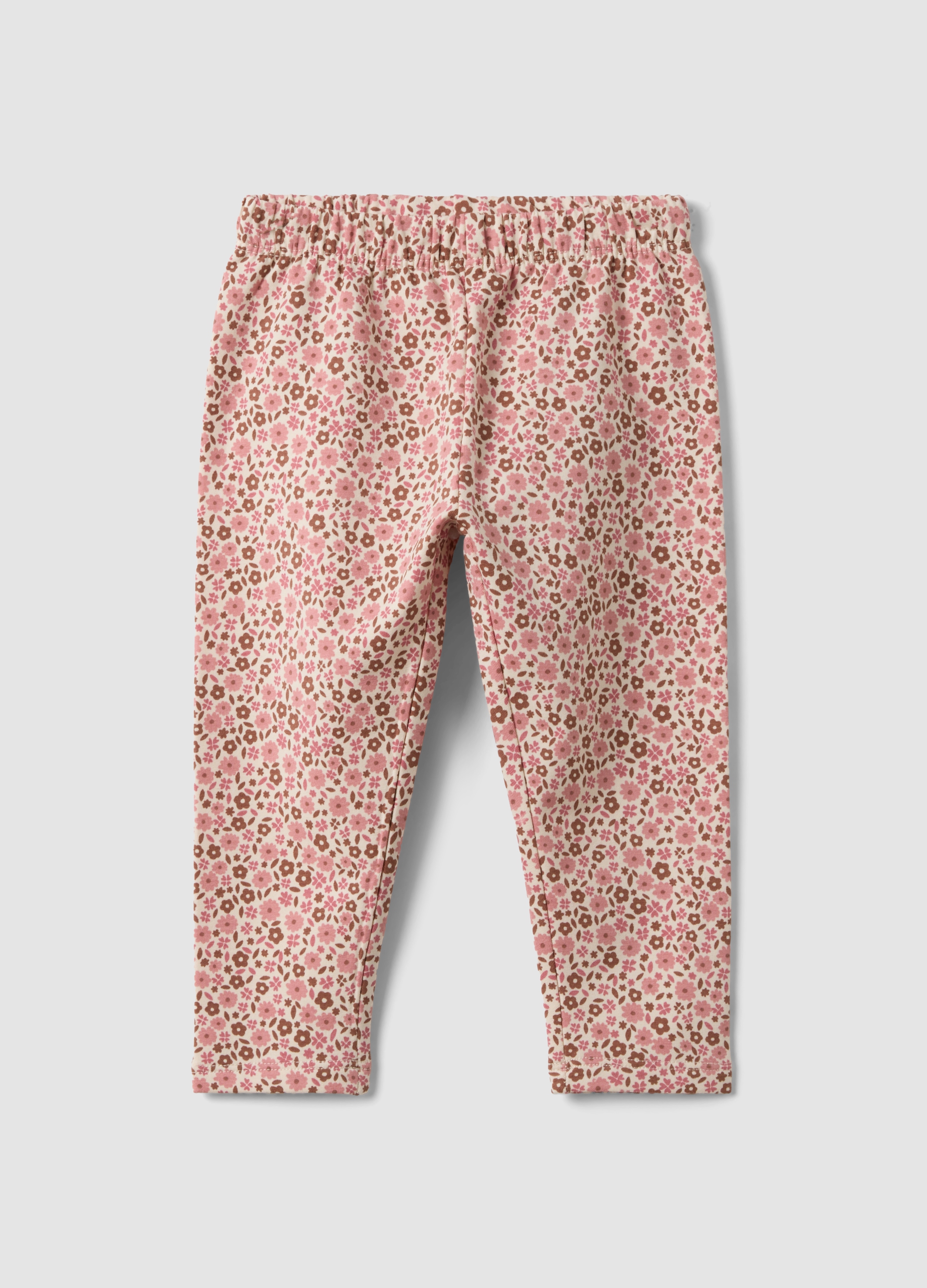 FAGOTTINO, Leggings Rosa In Cotone Elasticizzato A Fiori, Bambina, Rosa, Taglia: 9-12