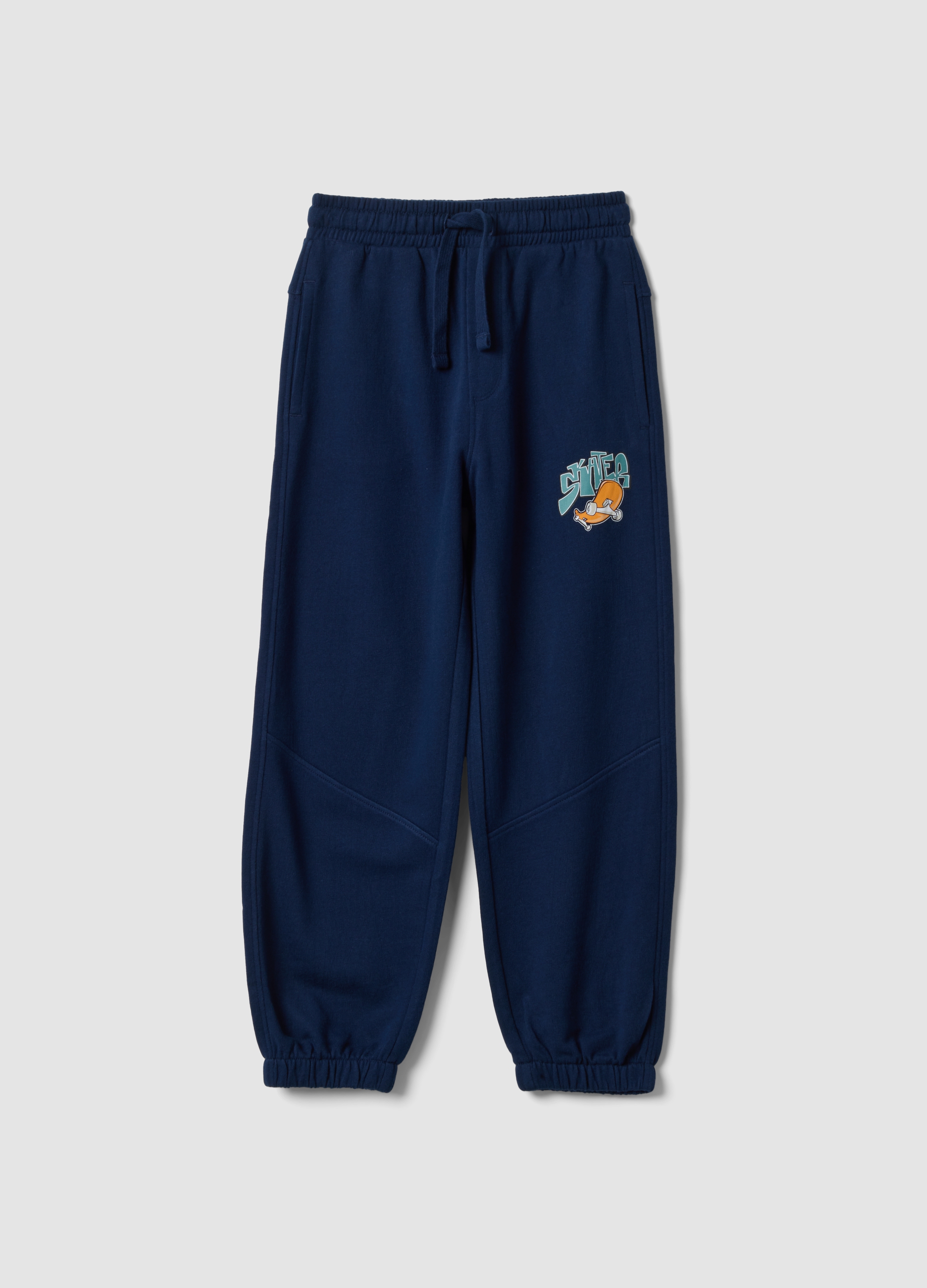 OVS KIDS, Pantaloni Jogger Blu In Puro Cotone, Bambino, Blu, Taglia: 7-8