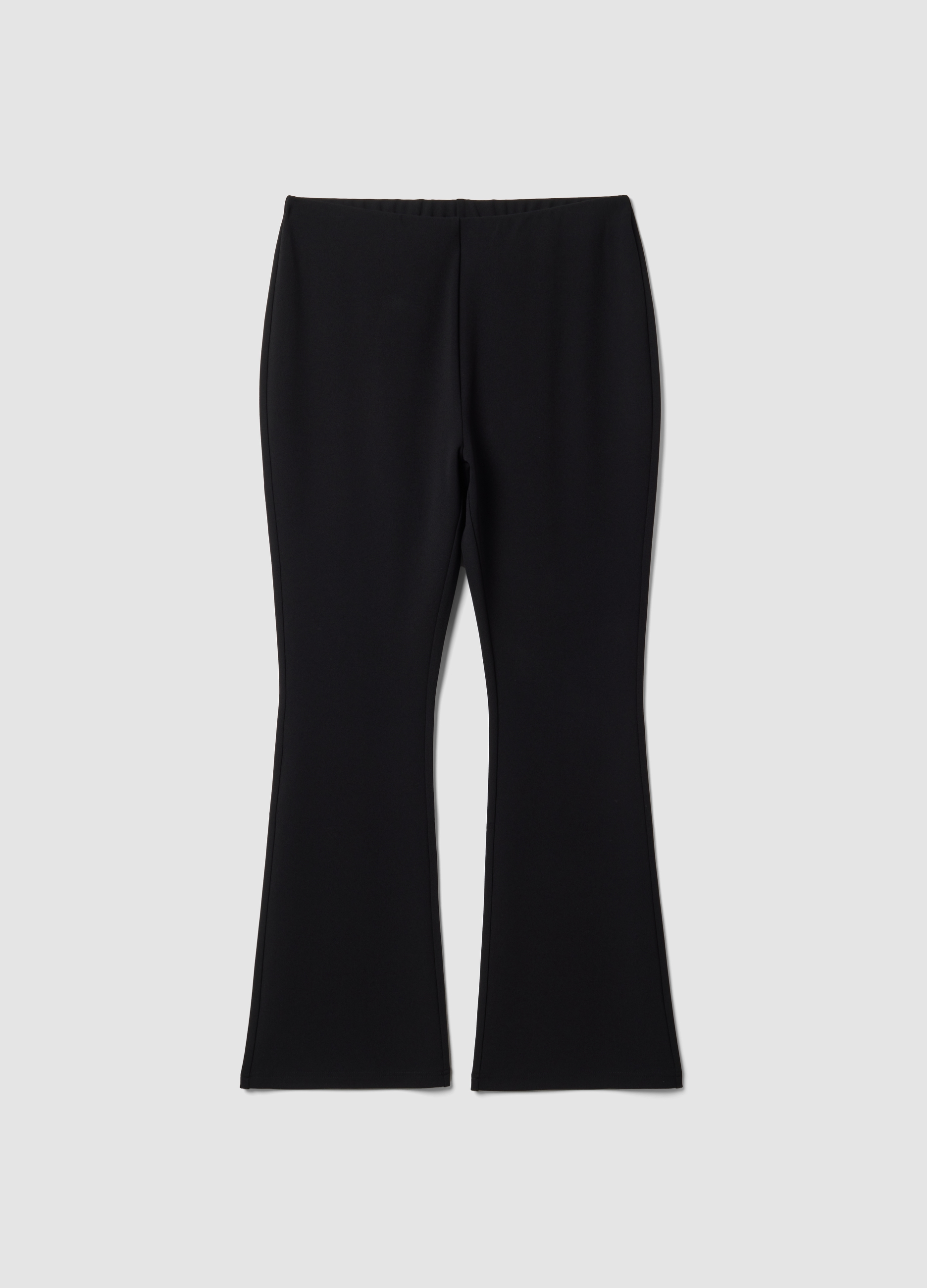 MYA, Leggings Neri Flare In Tessuto Elasticizzato, Donna, Nero, Taglia: S