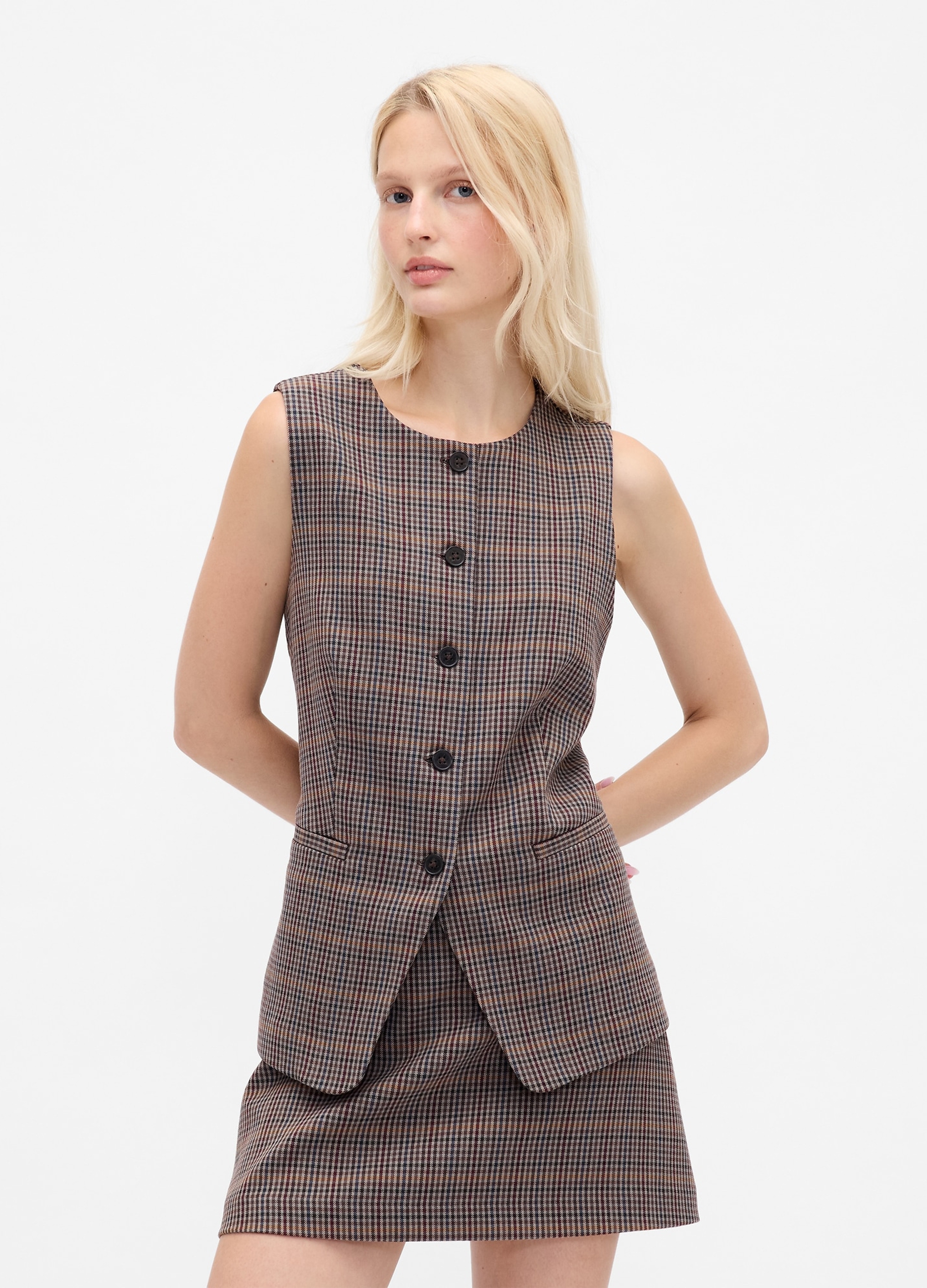 GAP, Gilet In Tessuto Elasticizzato, Donna, Marrone, Taglia: XS