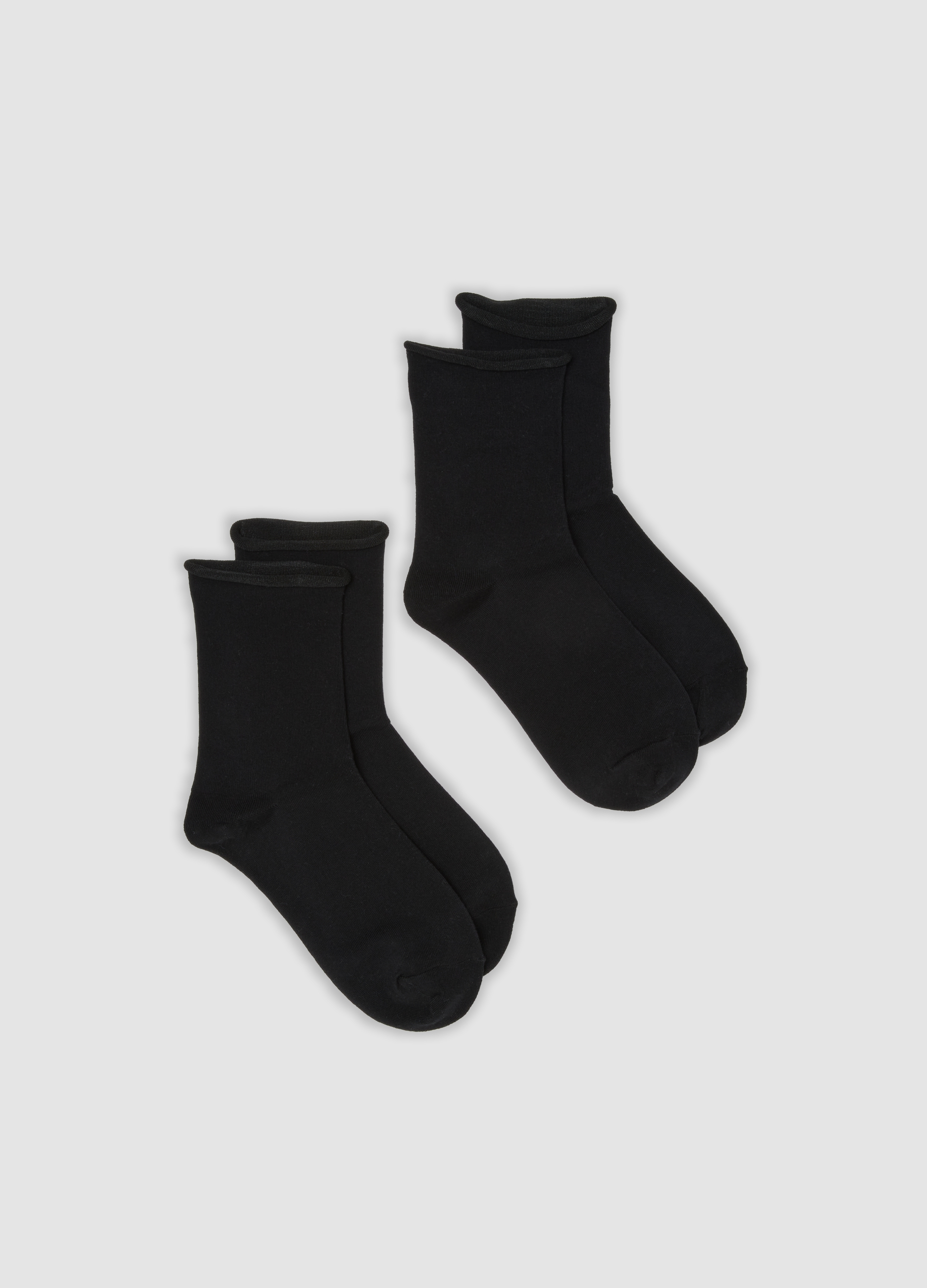 OVS, Bipack Di Calzini Neri In Misto Cotone Jersey Organico, Donna, Nero, Taglia: 39-41