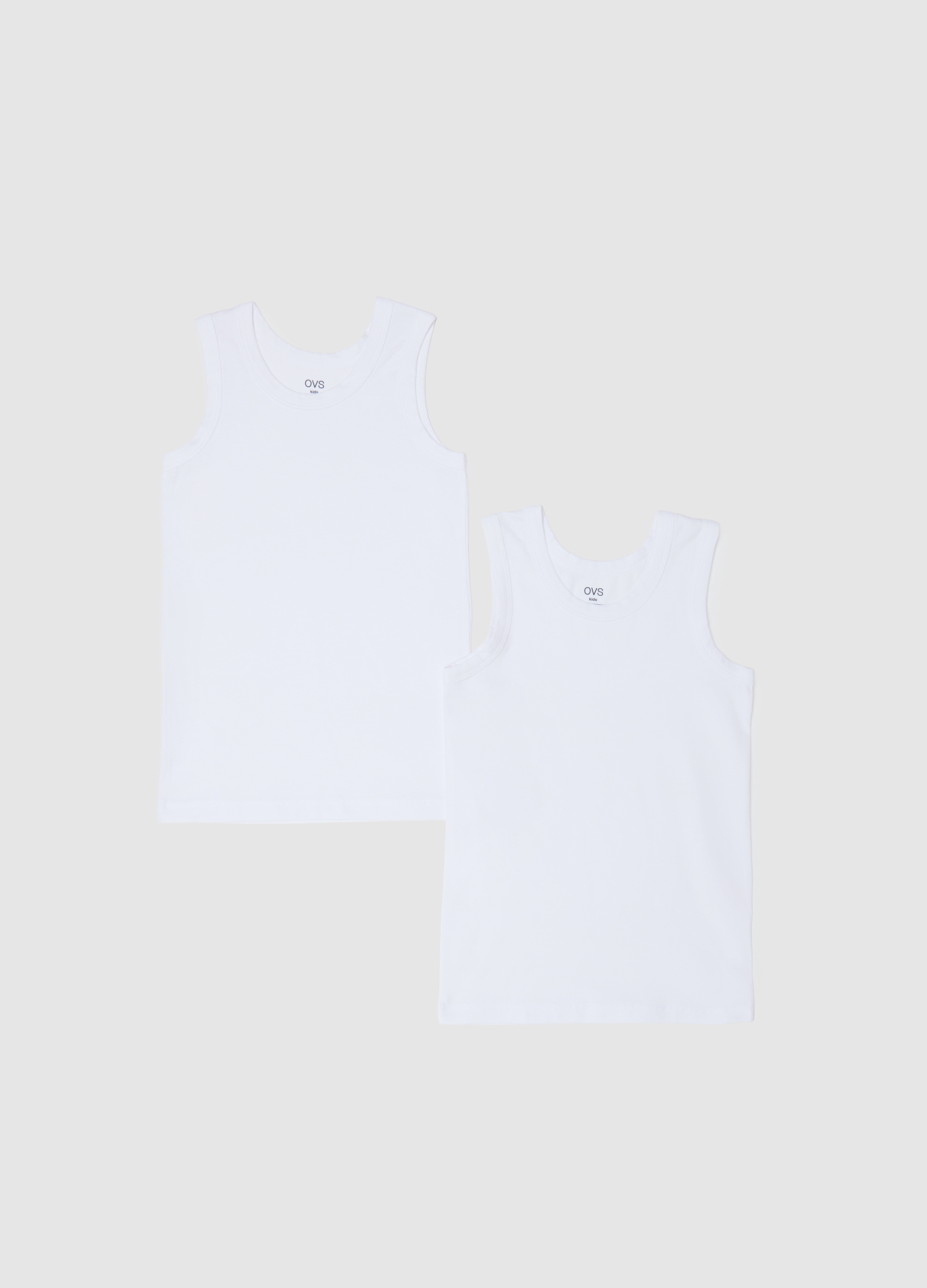 Doble Pack De Camisetas Sin Mangas Blancas De Algodón Elástico Para Niños, Ajuste Regular, Niño, Blanco óptico, Talla: 7-8