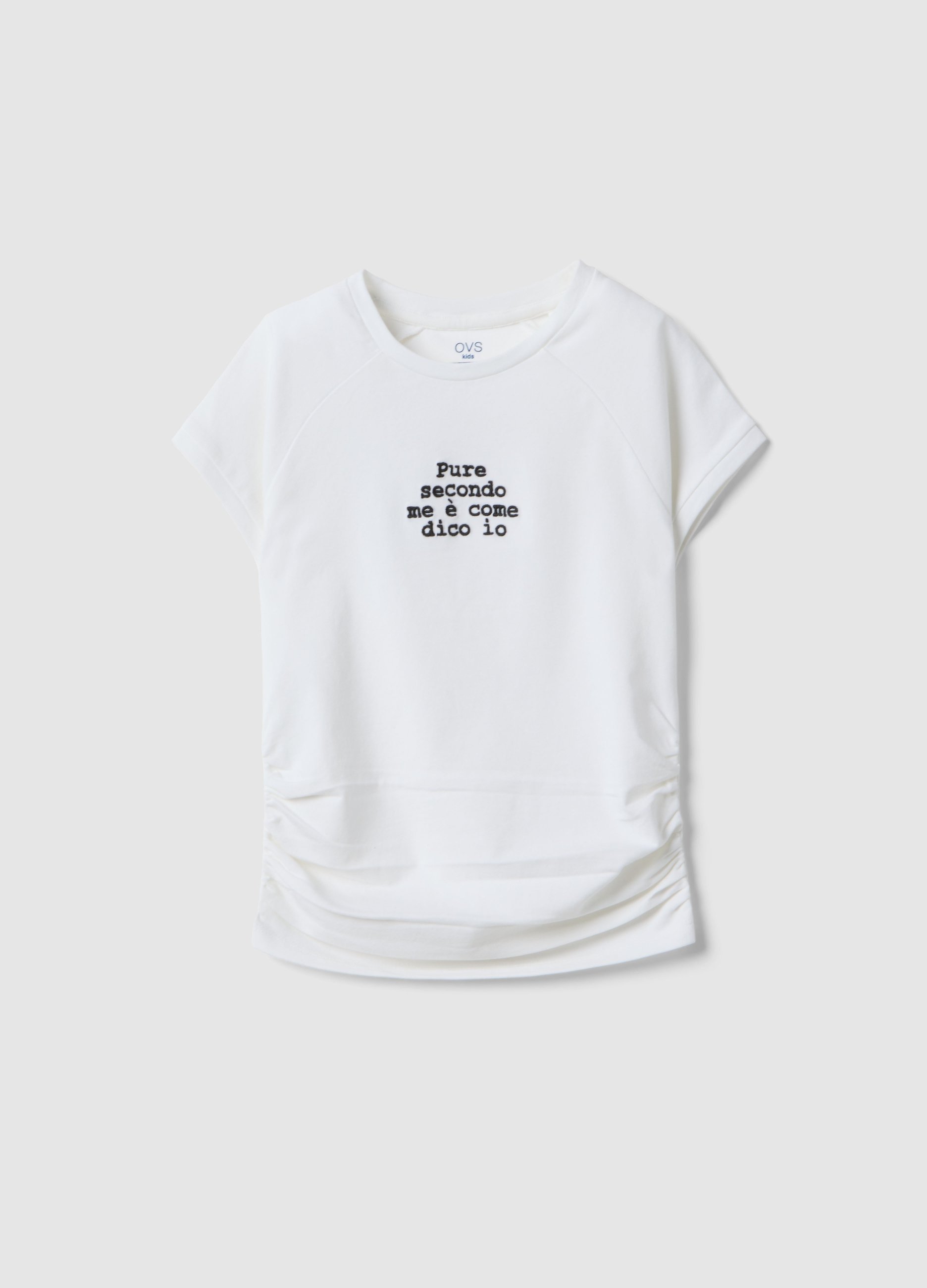 OVS KIDS, Camiseta Ajustada De Algodón Elástico Blanca Para Niña Con Frase, Niña, Blanco óptico, Talla: 11-12