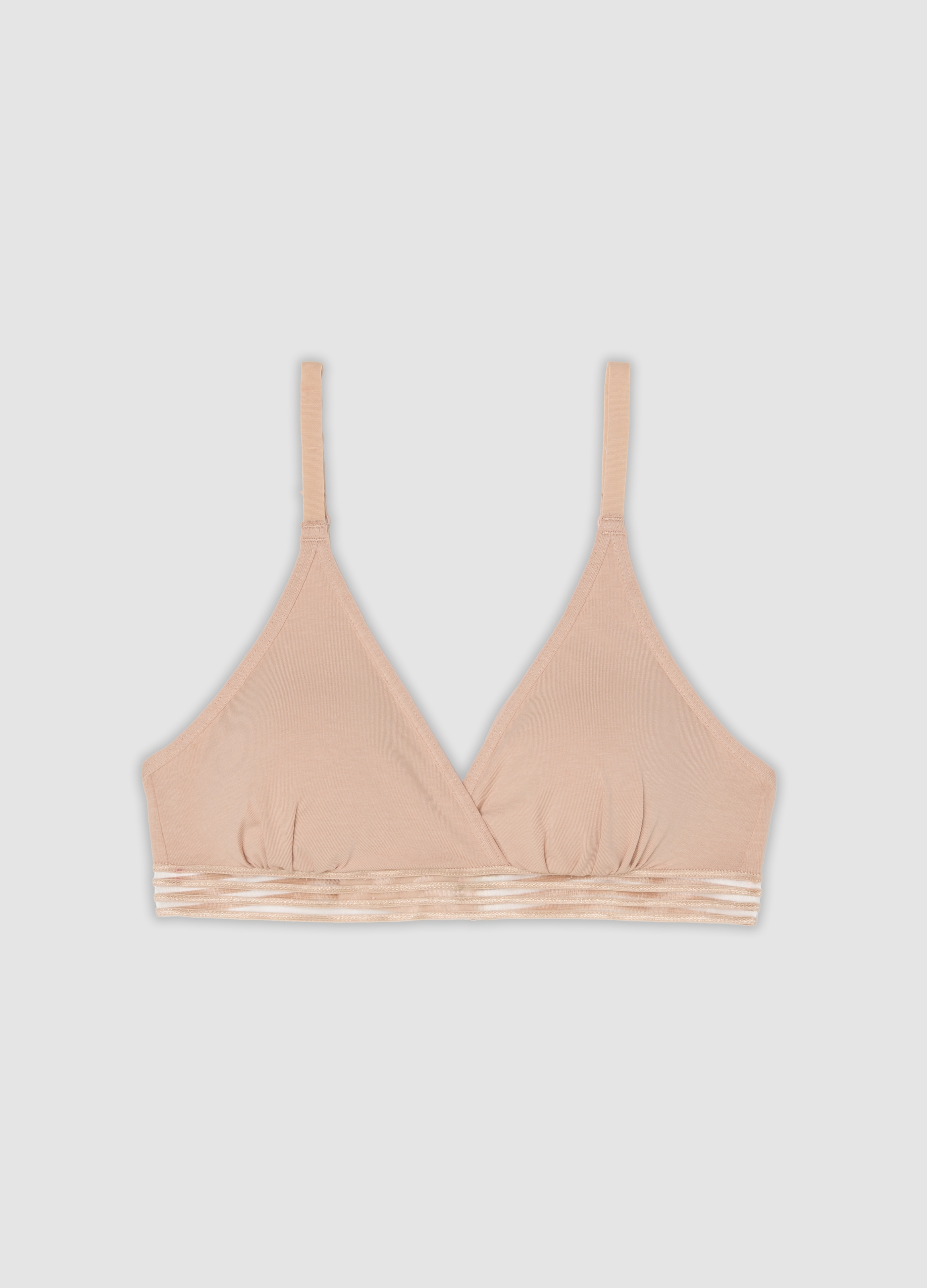 OVS, Reggiseno Beige In Cotone Elasticizzato Con Imbottitura Removibile, Donna, Beige, Taglia: 5B