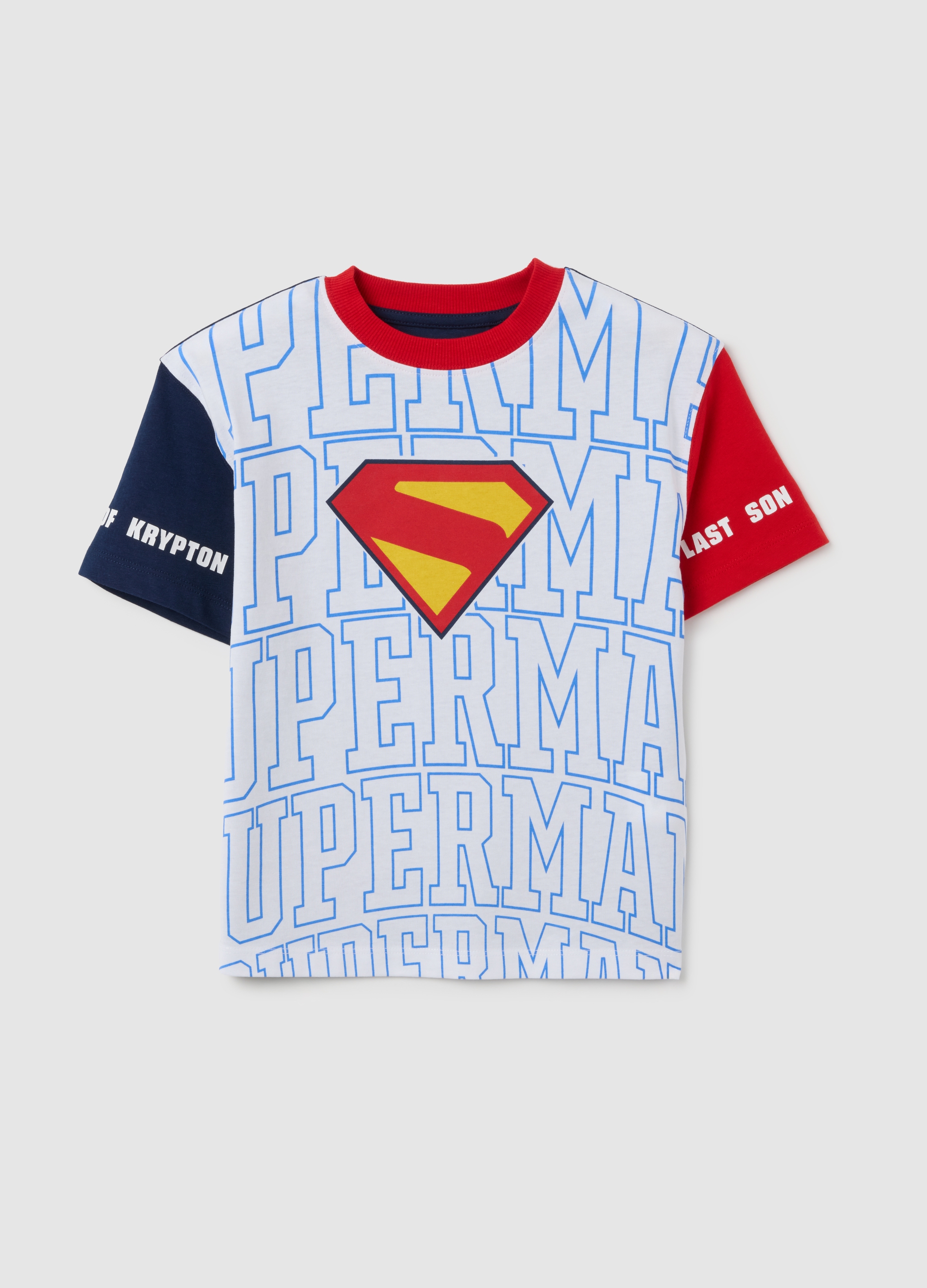 Camiseta Infantil De Algodón Puro Multicolor Con Estampado De Superman, Niño, Azul/rojo, Talla: 8-9
