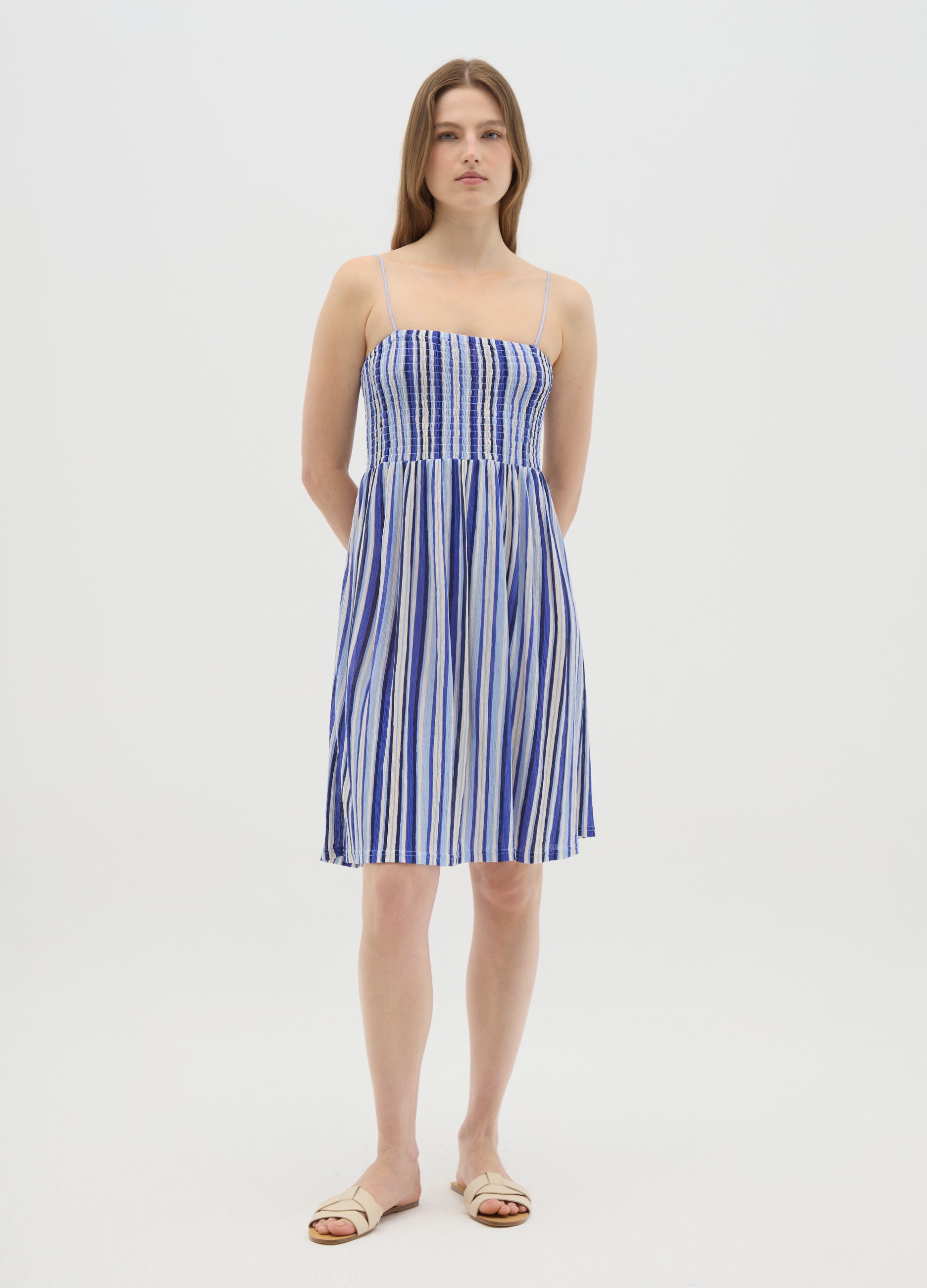 OVS , Abito Midi Da Donna In Tessuto Multicolor Con Top Smocked, Multicolor, Taglia: M