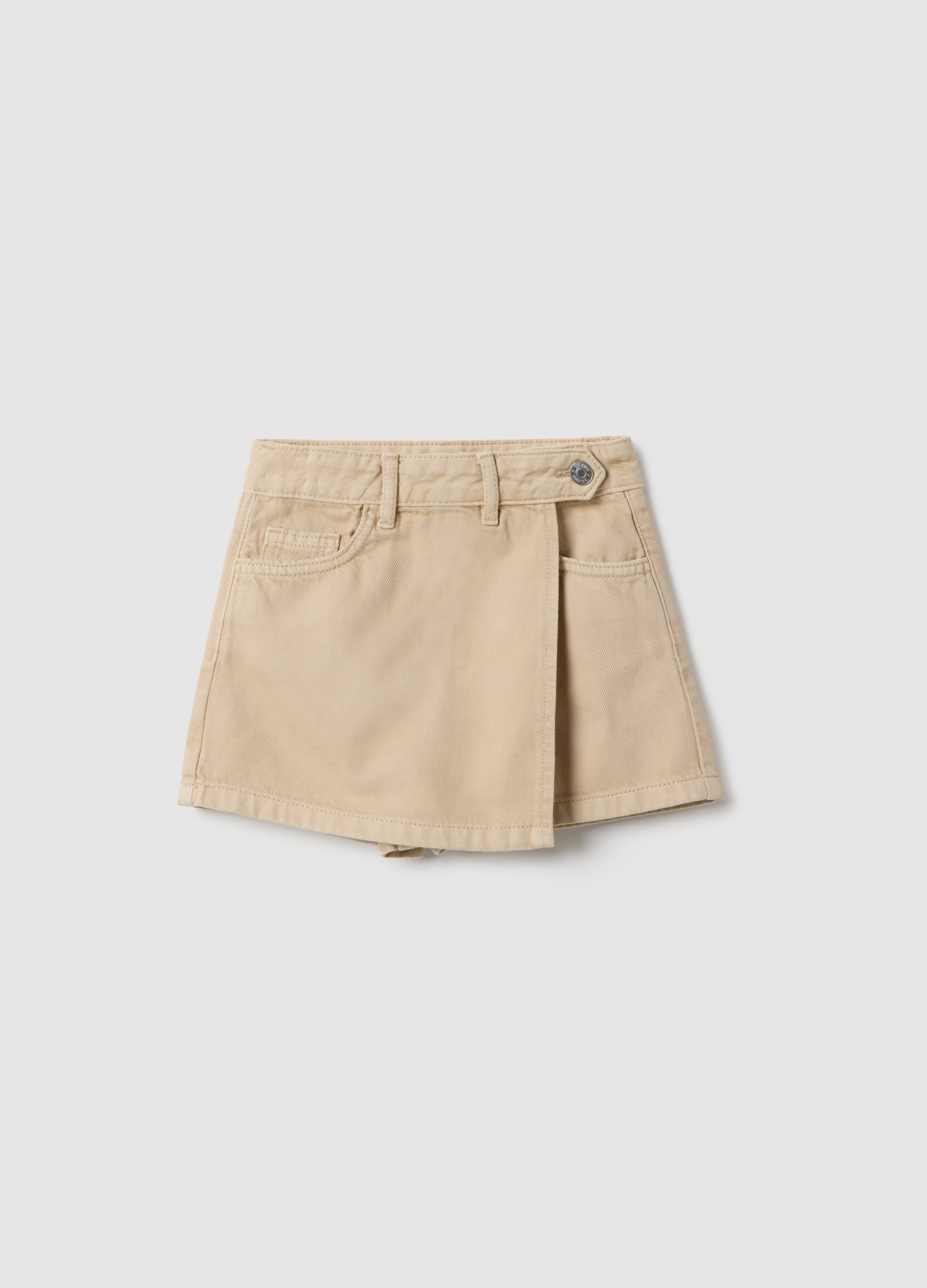 OVS KIDS, Shorts De Niña En Puro Algodón Beige, Corte Regular Con Bordado, Niña, Beige Claro, Talla: 9-10