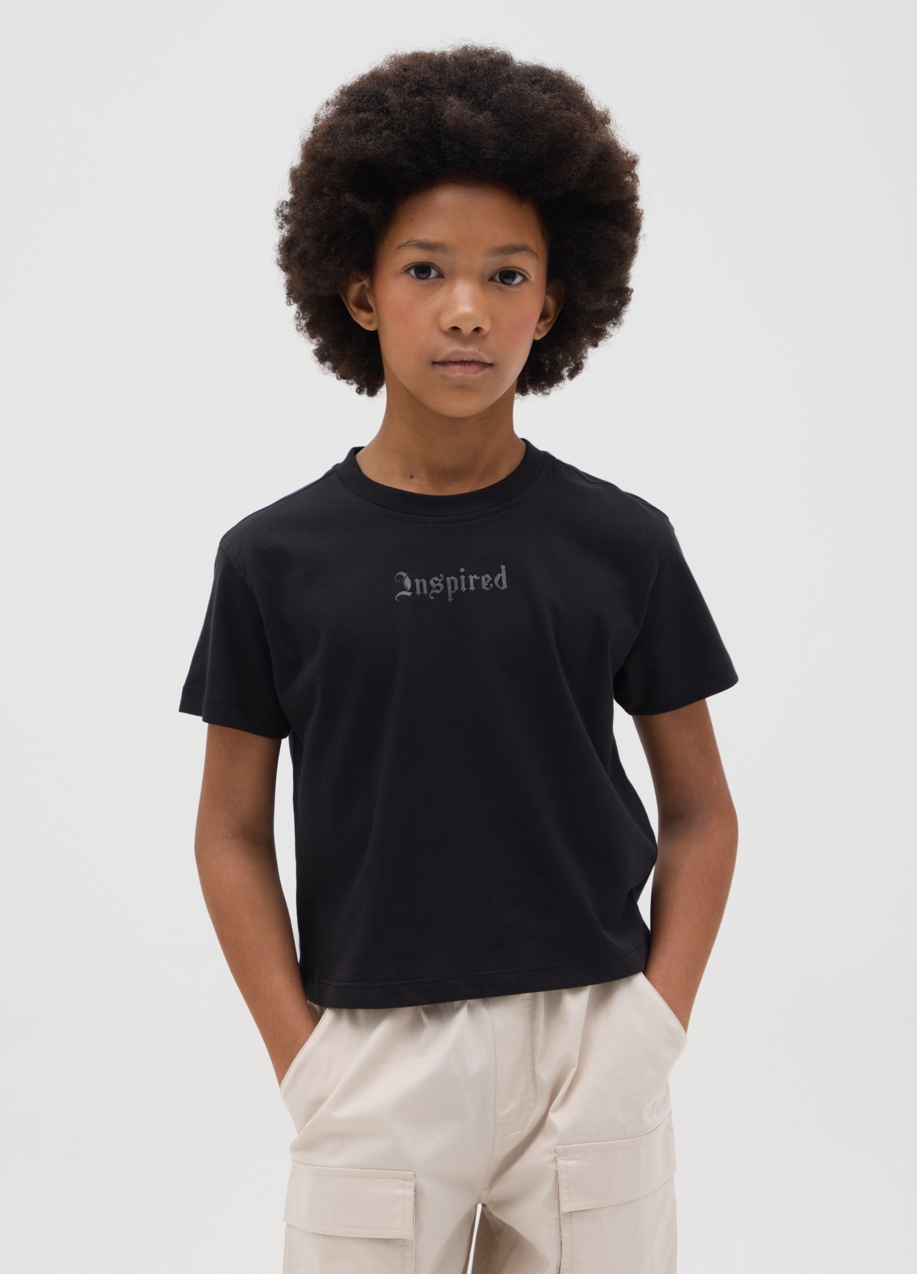 OVS, T-shirt Da Ragazze In Puro Cotone Nero Regular Fit, Bambina, Nero, Taglia: 10-11