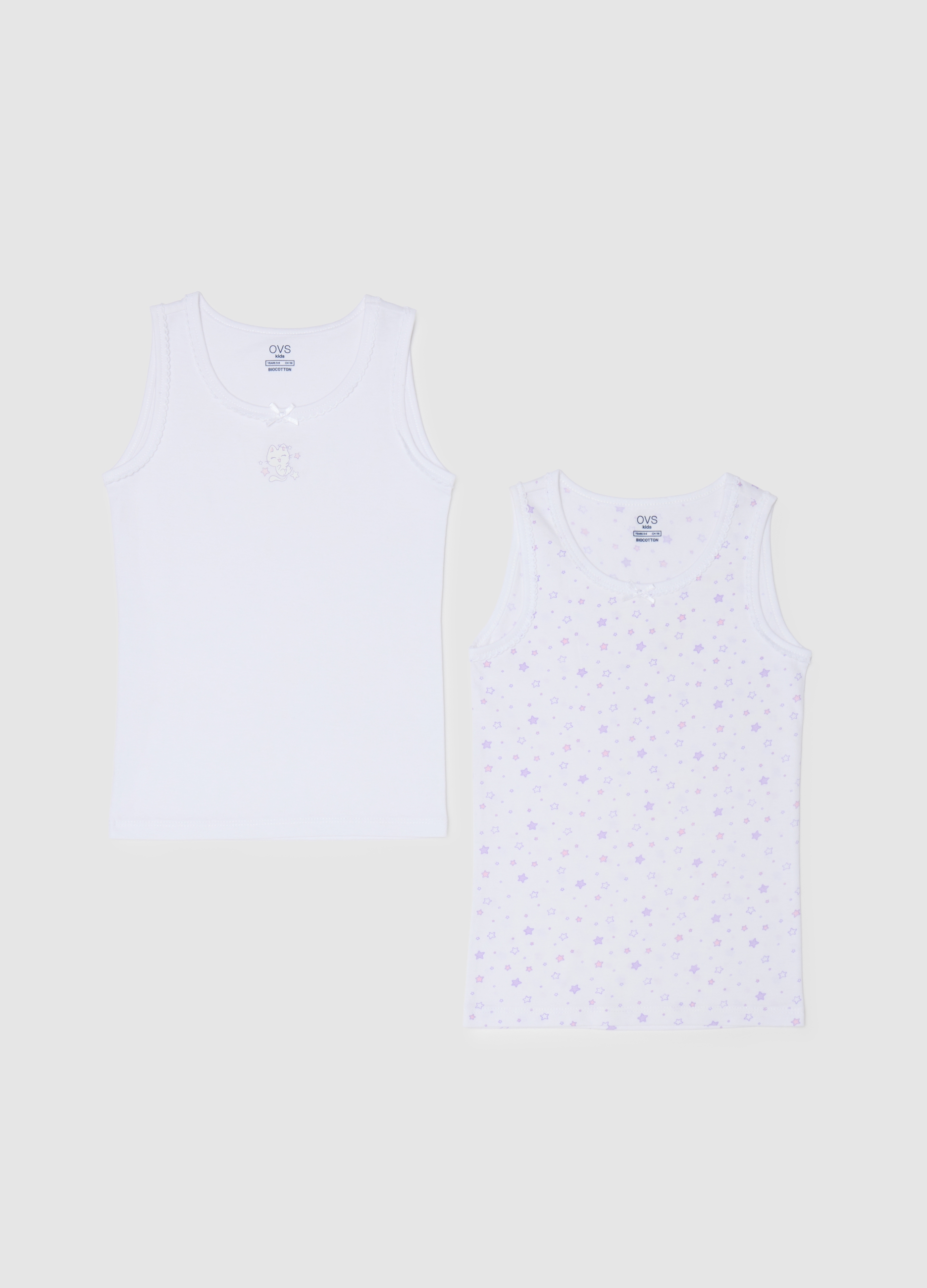 OVS, Mädchenunterhemden Doppelpack Aus Reinem Baumwoll-multicolor, Mädchen, Rosa/Lila, Größe: 3-4