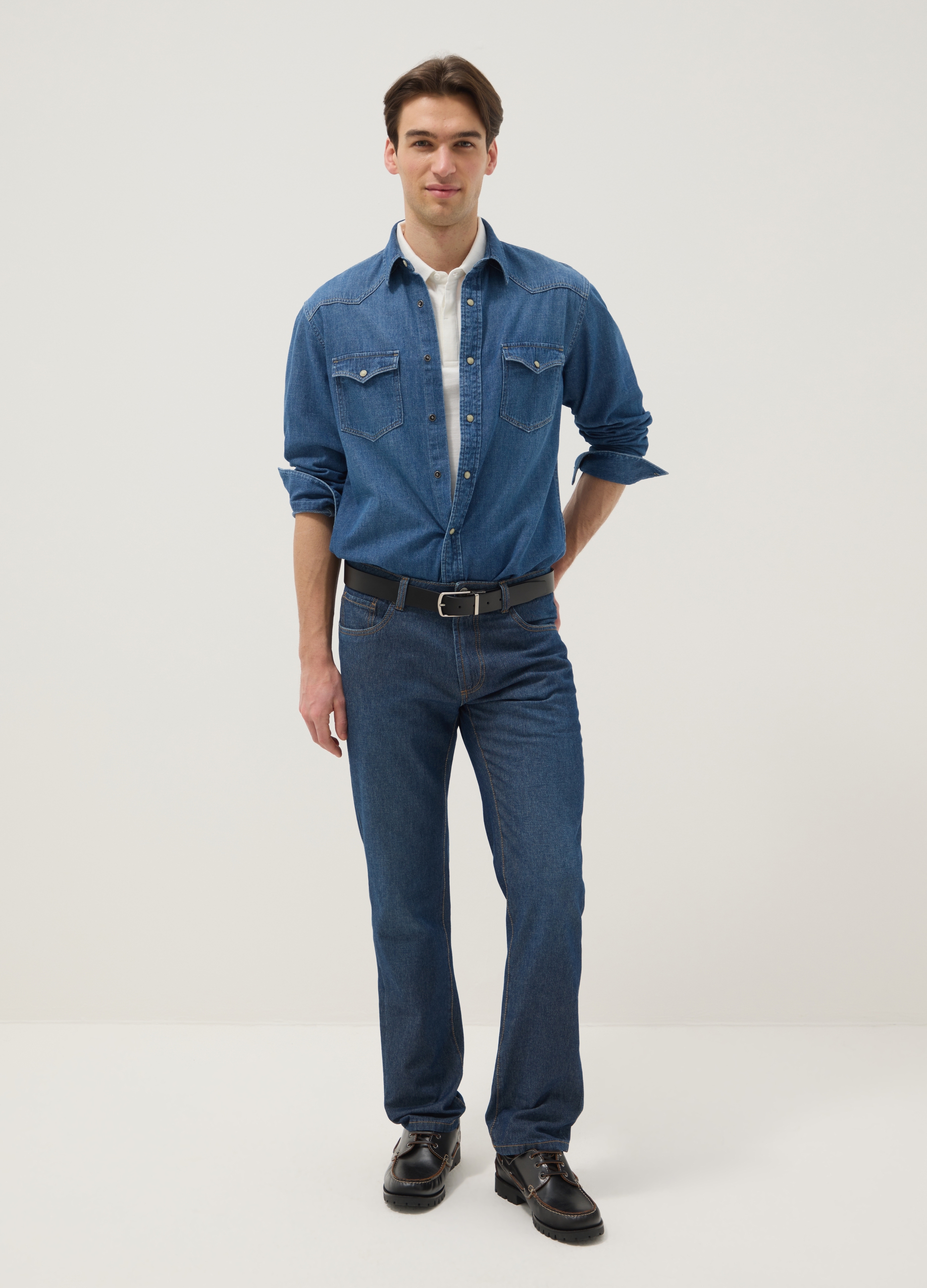 Vaqueros De Algodón Puro Denim Azul Ajuste Regular, Hombre, Azul vaquero, Talla: 50