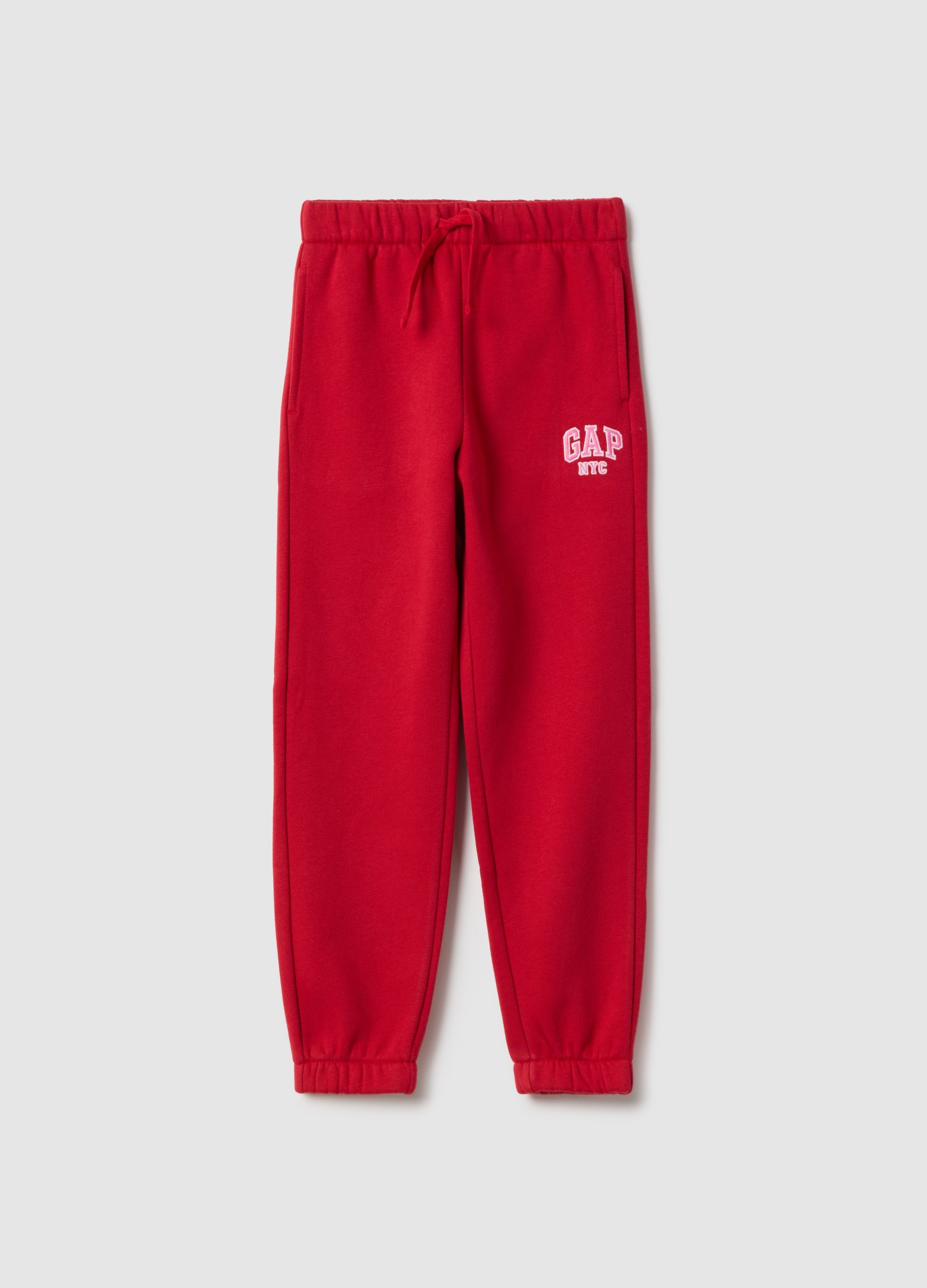 GAP KIDS, Joggers Rossi Da Bambina In Misto Cotone Regular Fit Con Logo, Rosso, Taglia: XS/99-114
