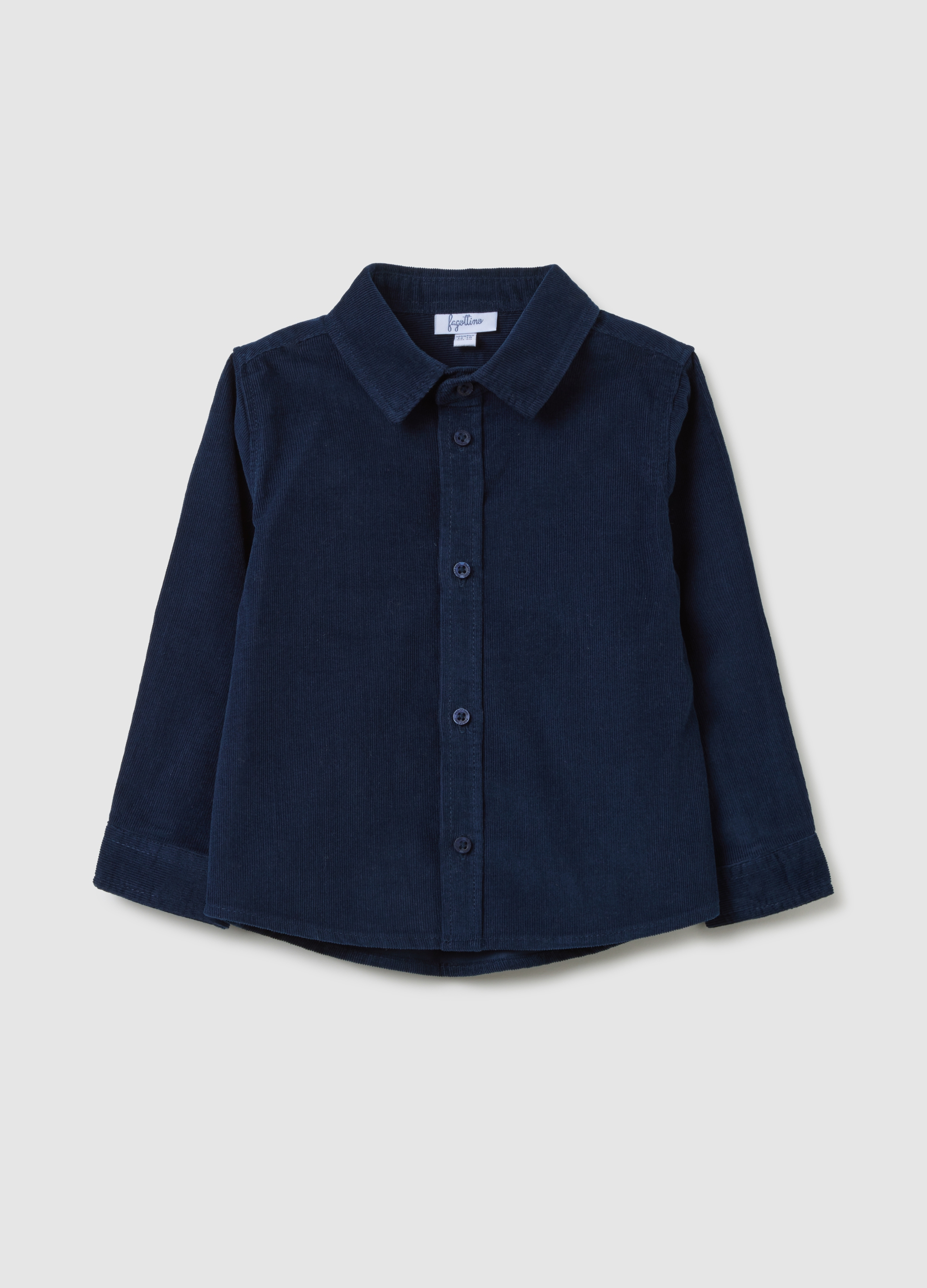 Camicia Da Bambino In Puro Cotone Blu Regular Fit, Niño, Azul oscuro, Talla: 30-36