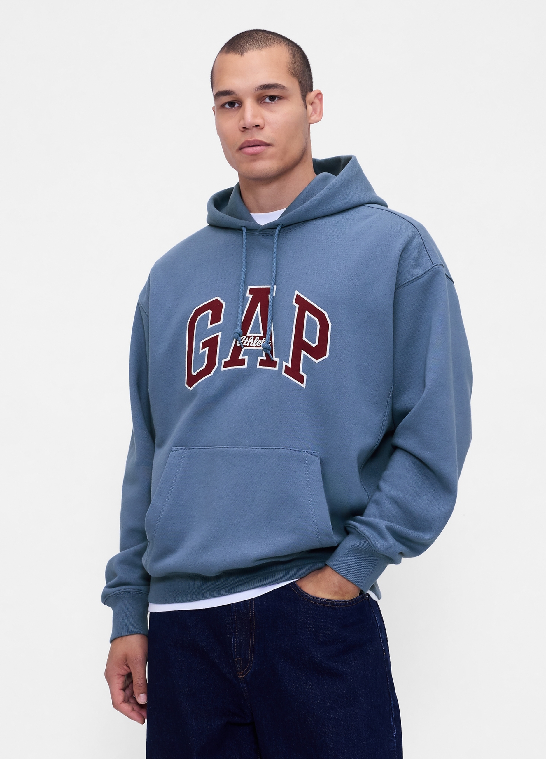 GAP, Felpa Con Logo Gap E Cappuccio, Uomo, Azzurro, Taglia: S