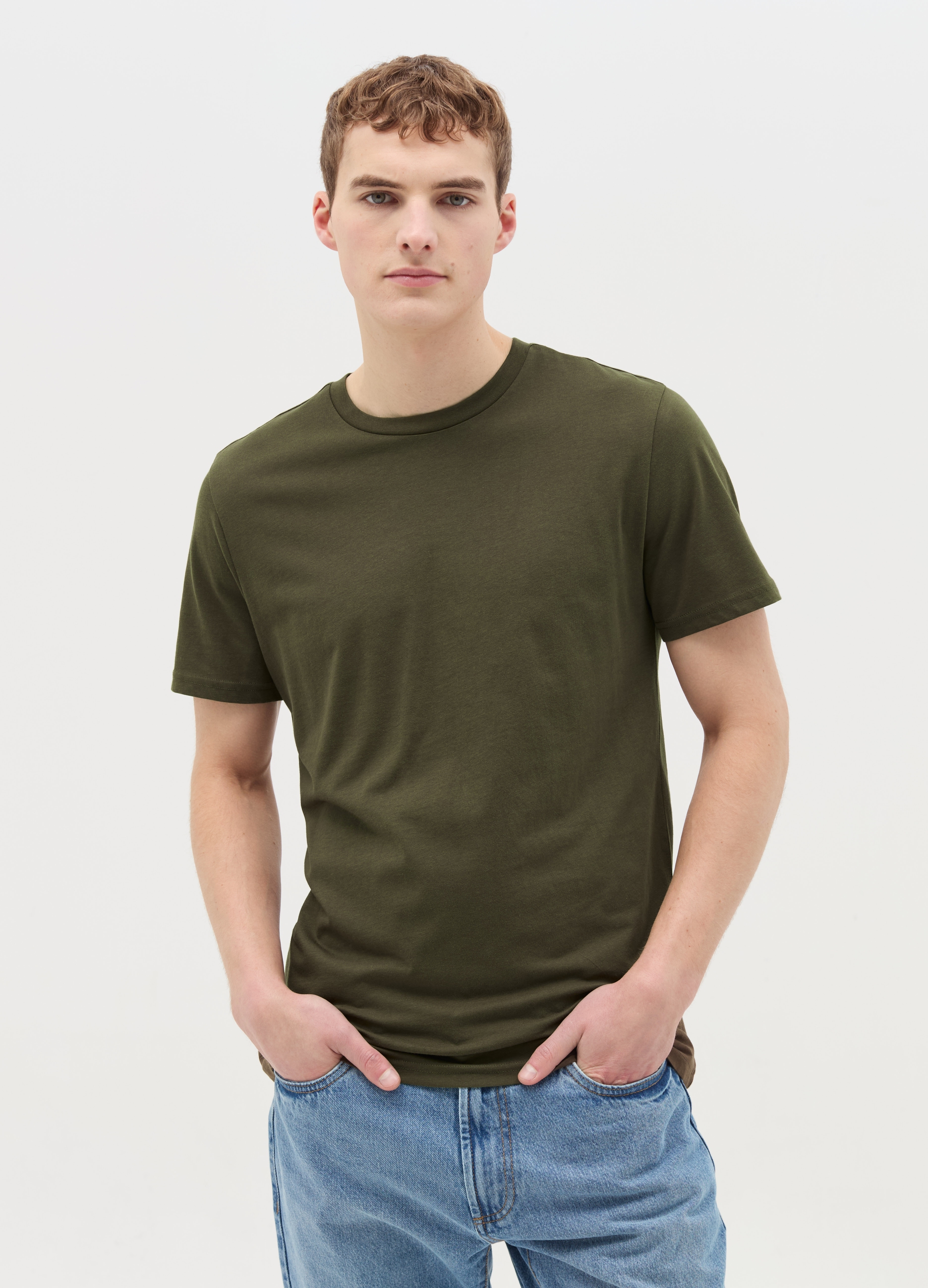 OVS , T-shirt Regular Fit In Cotone, Uomo, Verde, Taglia: XL