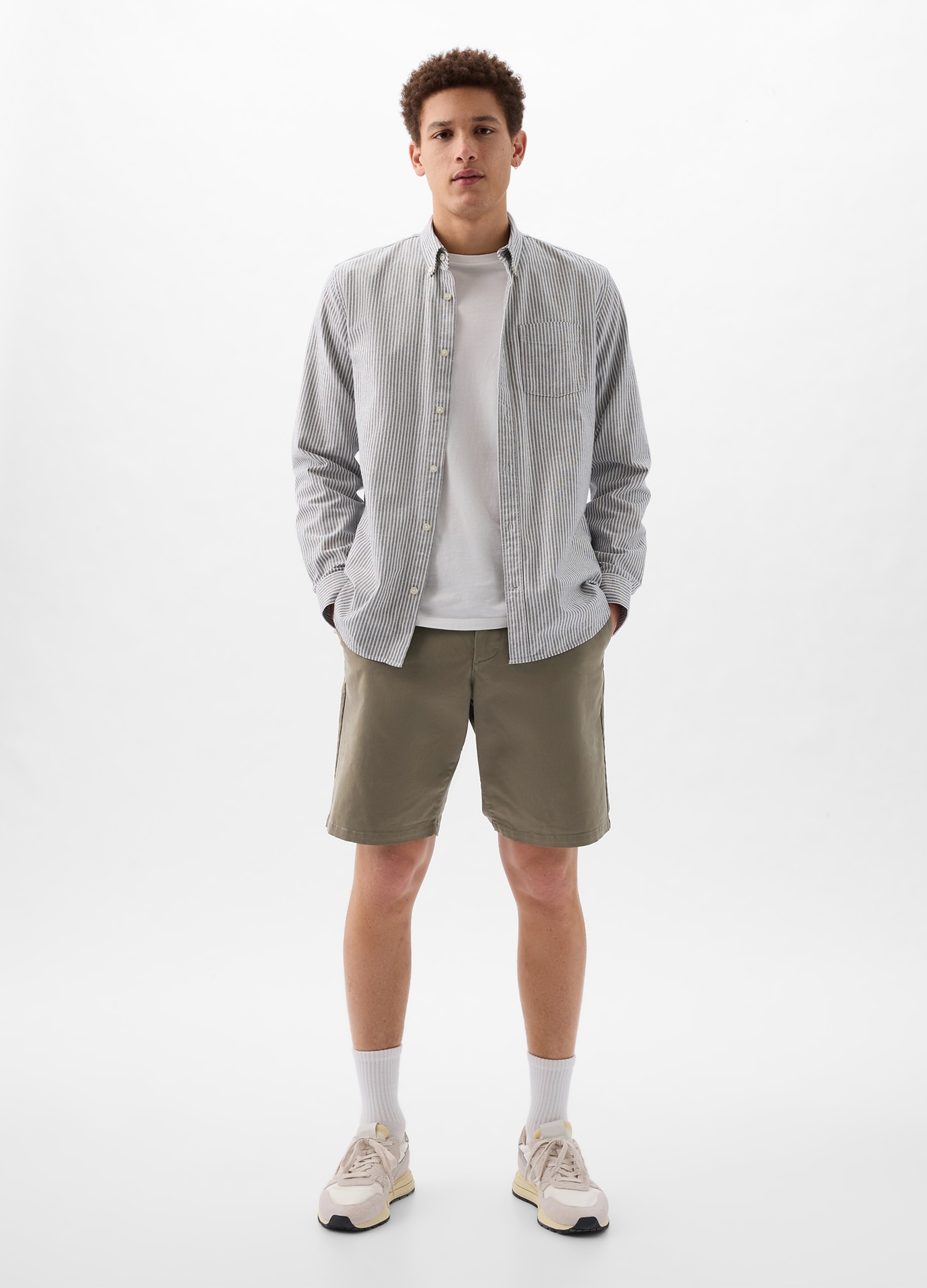 GAP, Bermuda Relaxed Fit In Cotone Stretch, Uomo, Verde, Taglia: 36