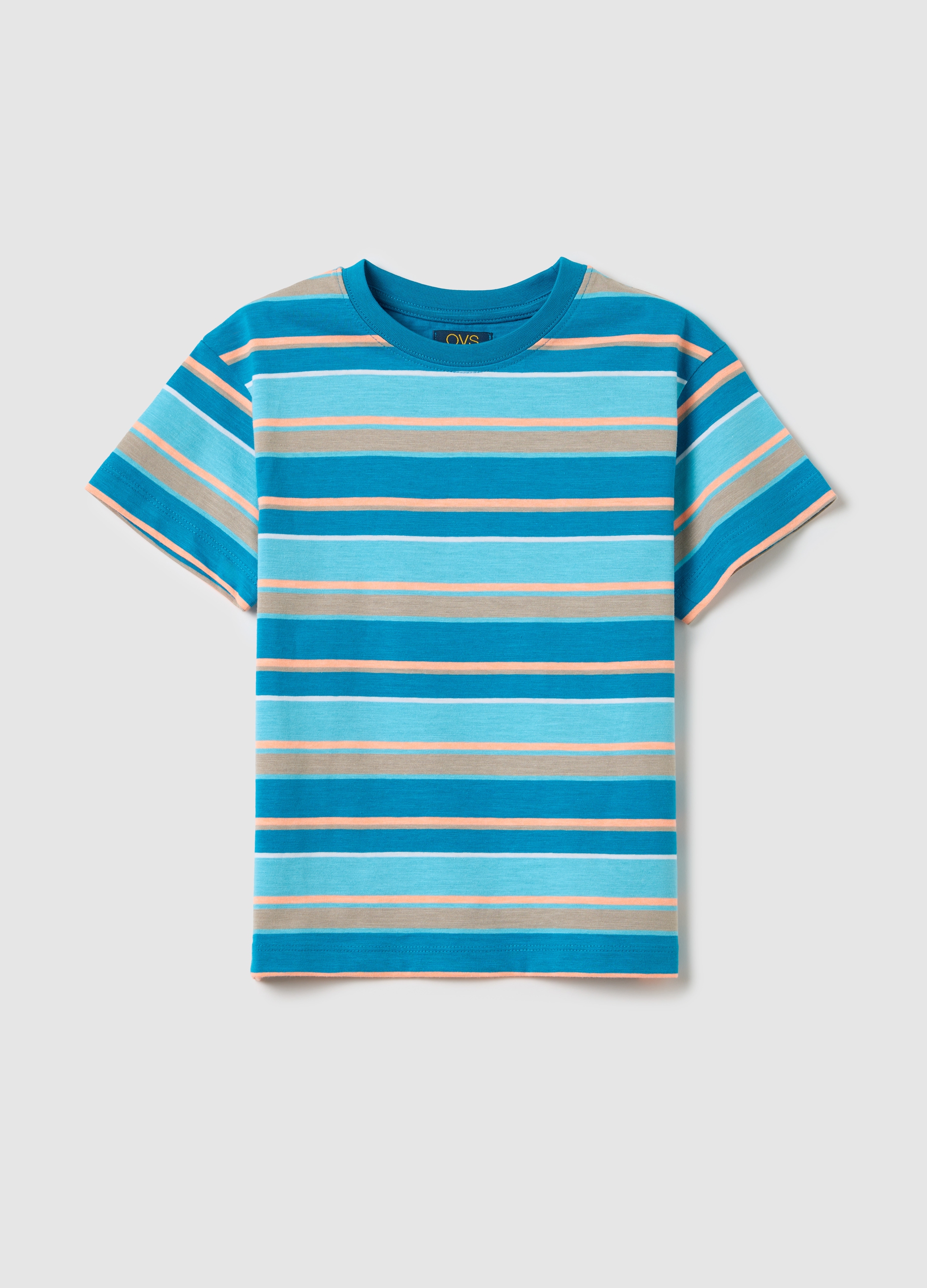 OVS, T-shirt Da Bambino In Misto Cotone Multicolore Over Fit, Multicolor, Taglia: 4-5