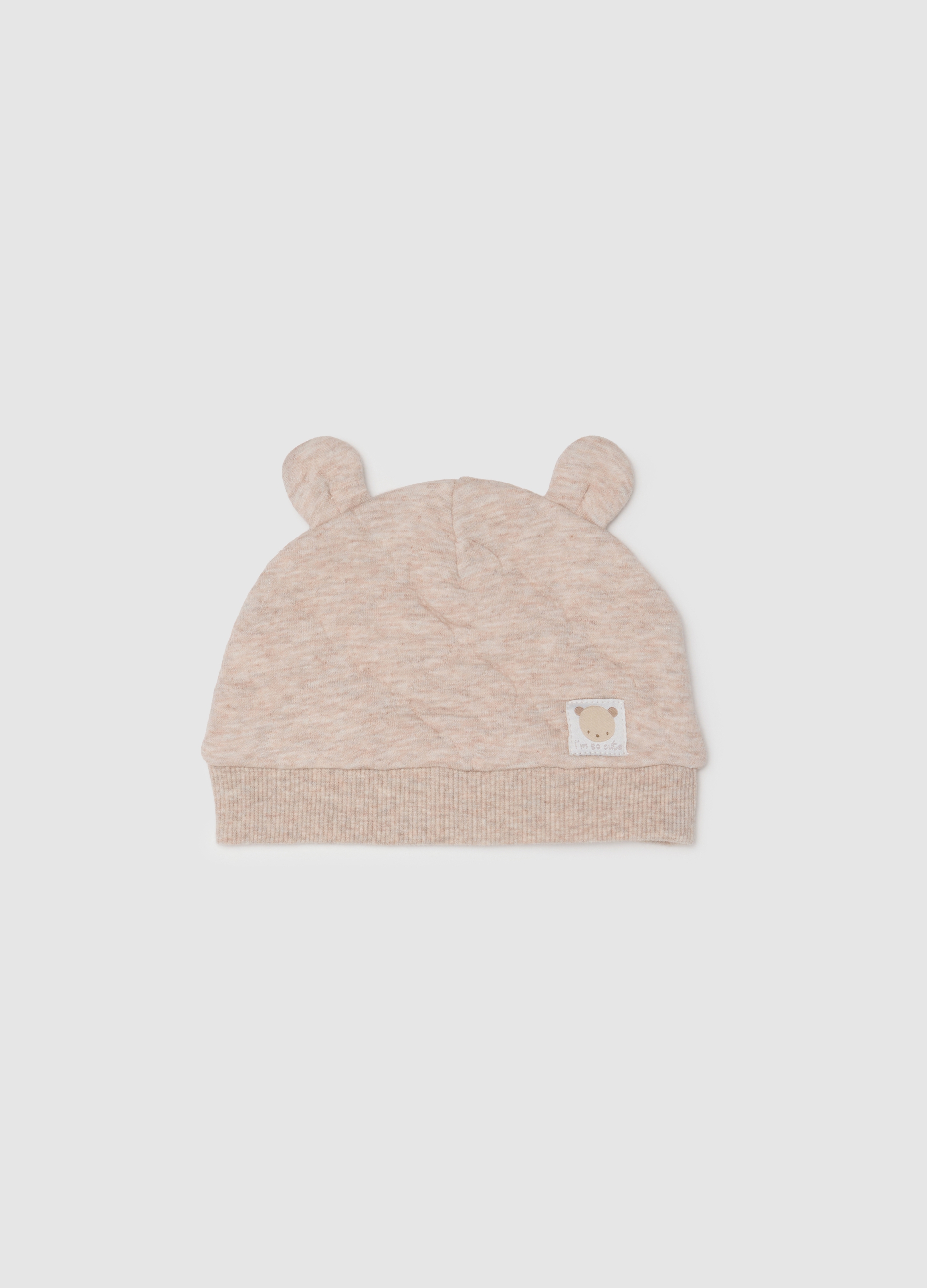 FAGOTTINO, Cappellino Da Bambino In Cotone Beige Con Orecchie, Unisex, Beige, Taglia: ONE SIZE