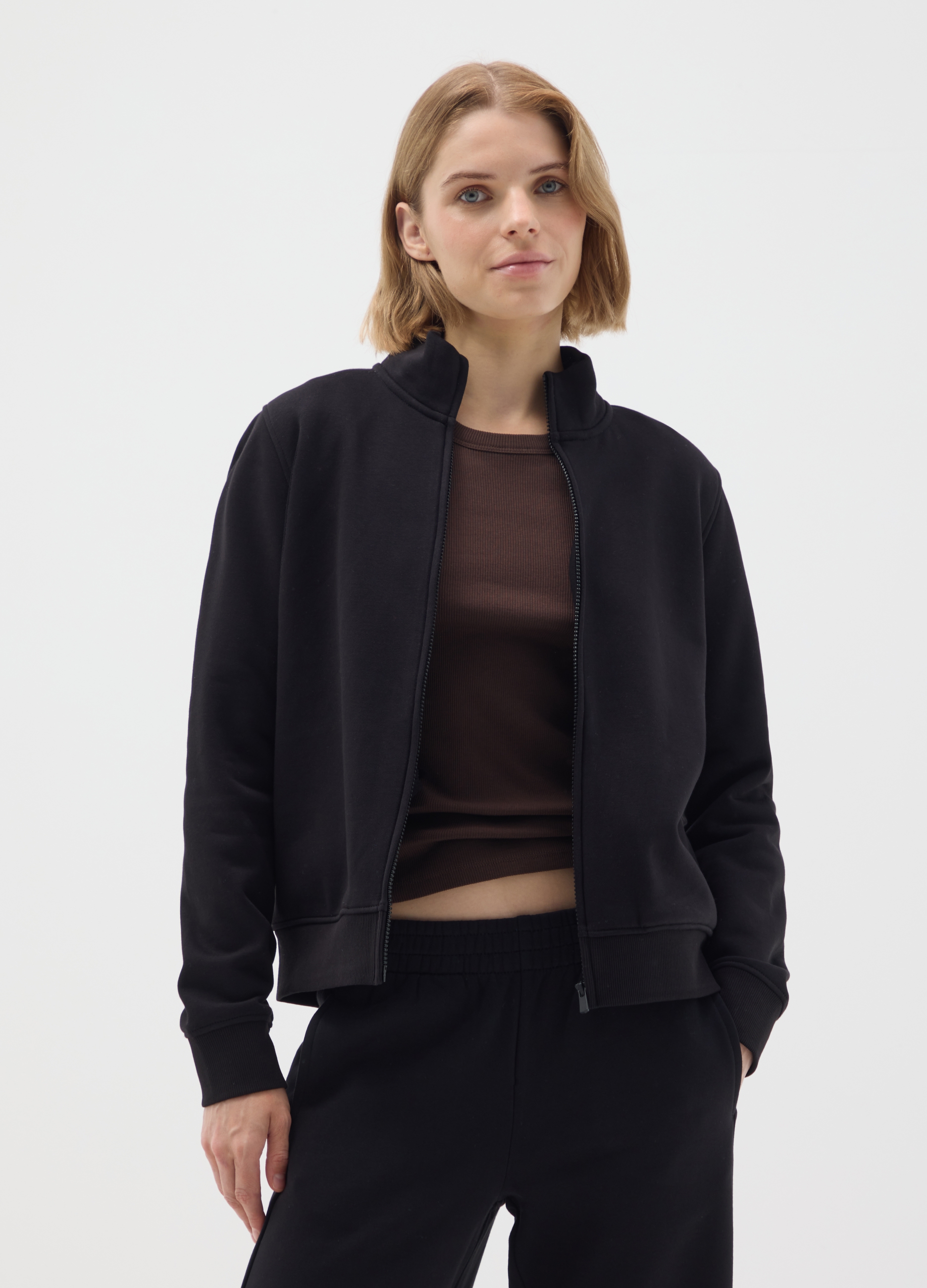 OVS, Felpa In Misto Cotone Nera Regular Fit, Donna, Nero, Taglia: M