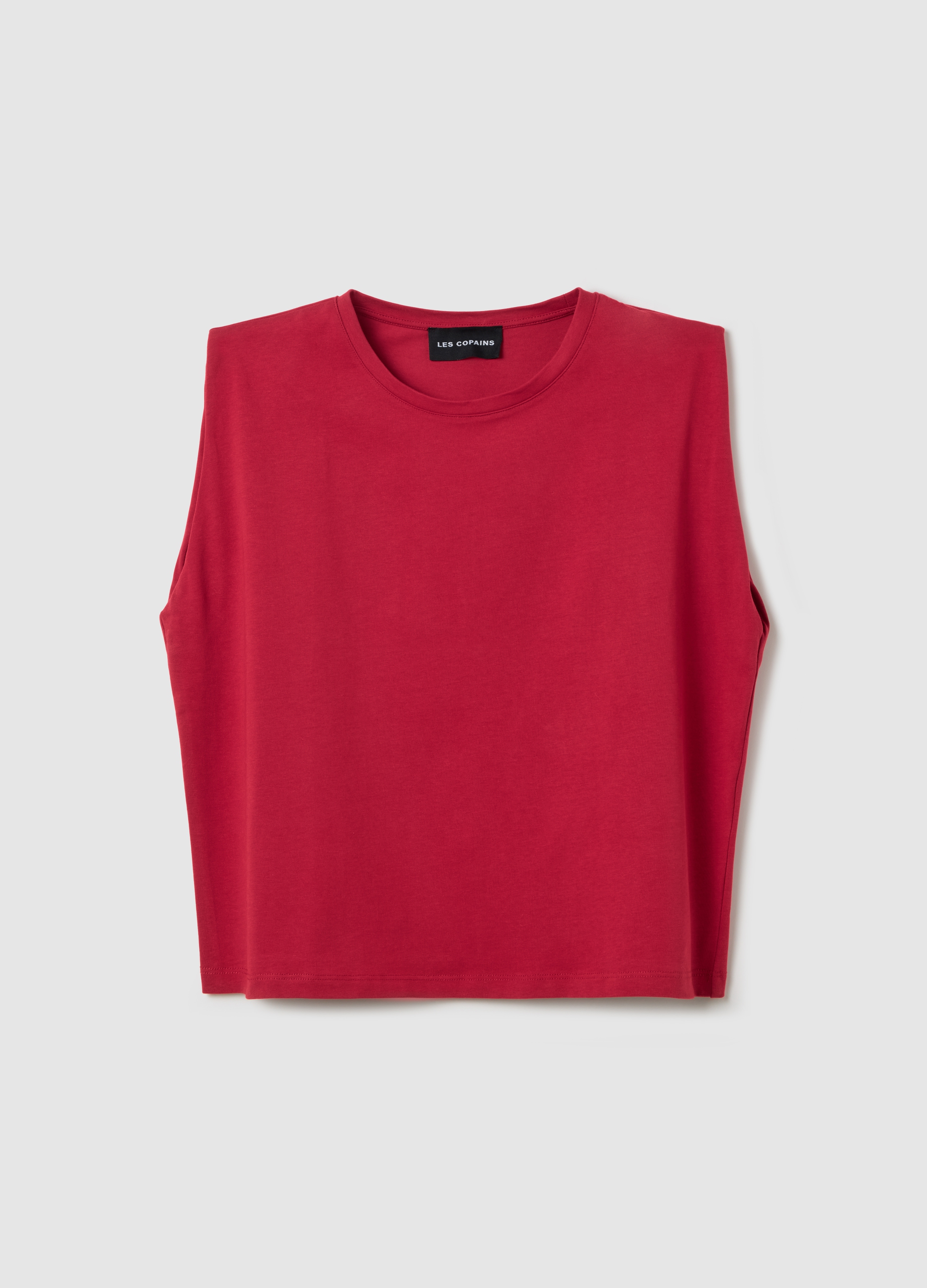 OVS, T-shirt Smanicata Boxy Fit Con Spalline Rossa, Donna, Rosso, Taglia: XS