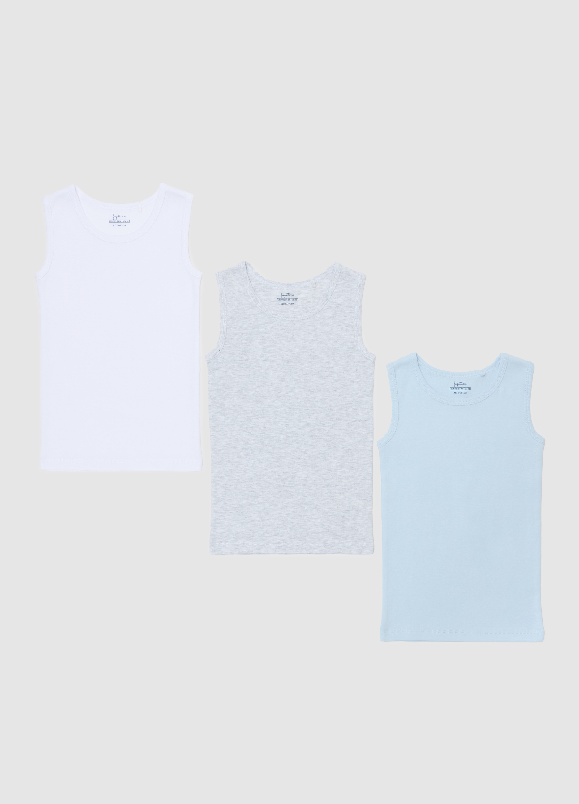 OVS, Babytrikot Tripack Aus Reiner Baumwolle In Regular Fit Mehrfarbig, Junge, Weiß/Grau, Größe: 18-24