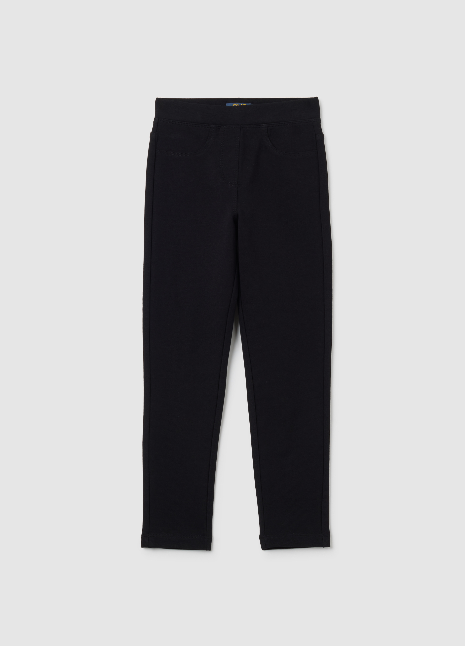 OVS, Mädchen-leggings Aus Schwarzer Baumwolle Mit Regulärer Passform, Mädchen, Gunmetal, Größe: 3-4