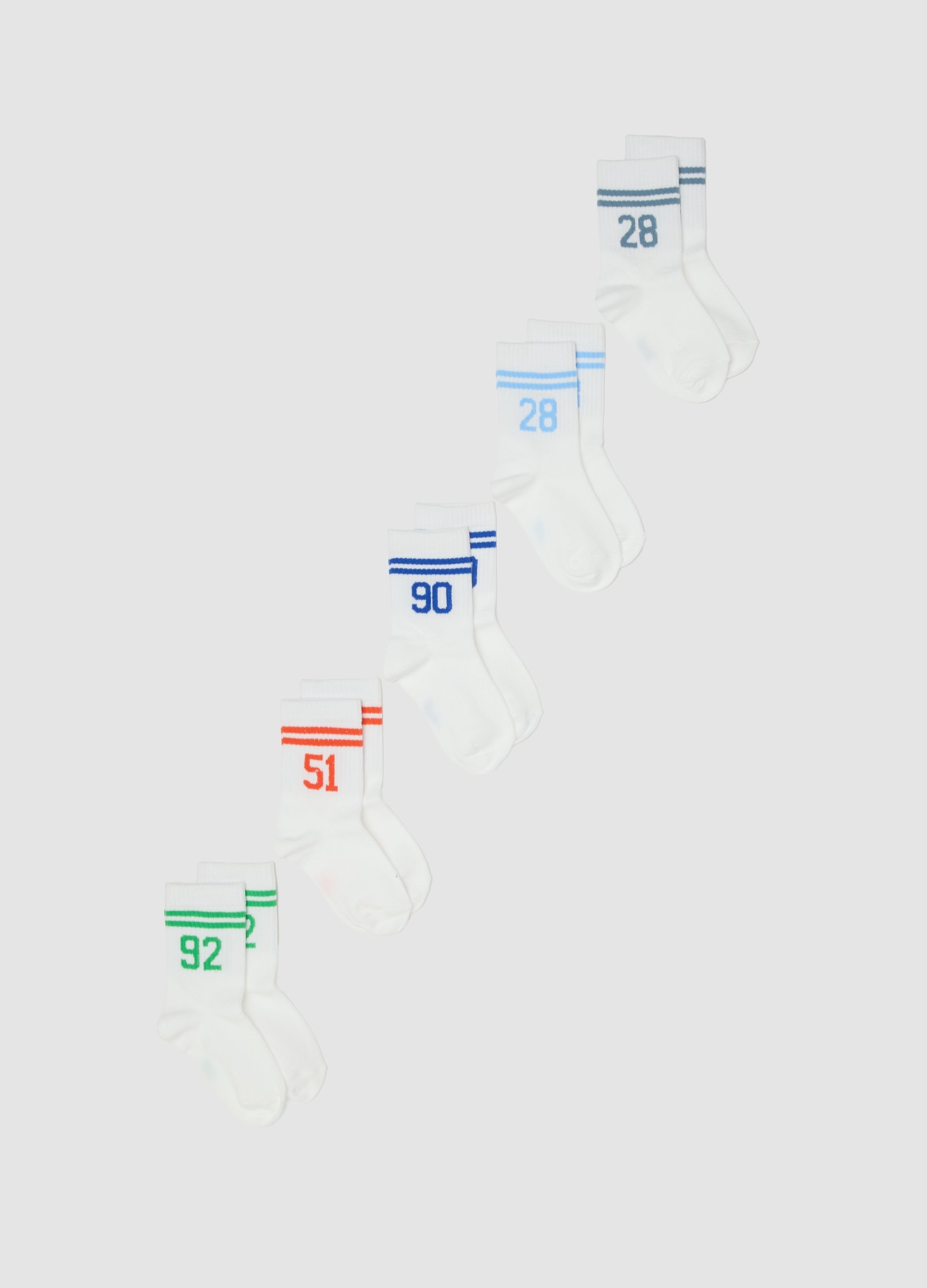 OVS KIDS, Pack Multipack De Calcetines Infantiles Blancos De Algodón Elástico, Niño, Blanco roto, Talla: 37/39