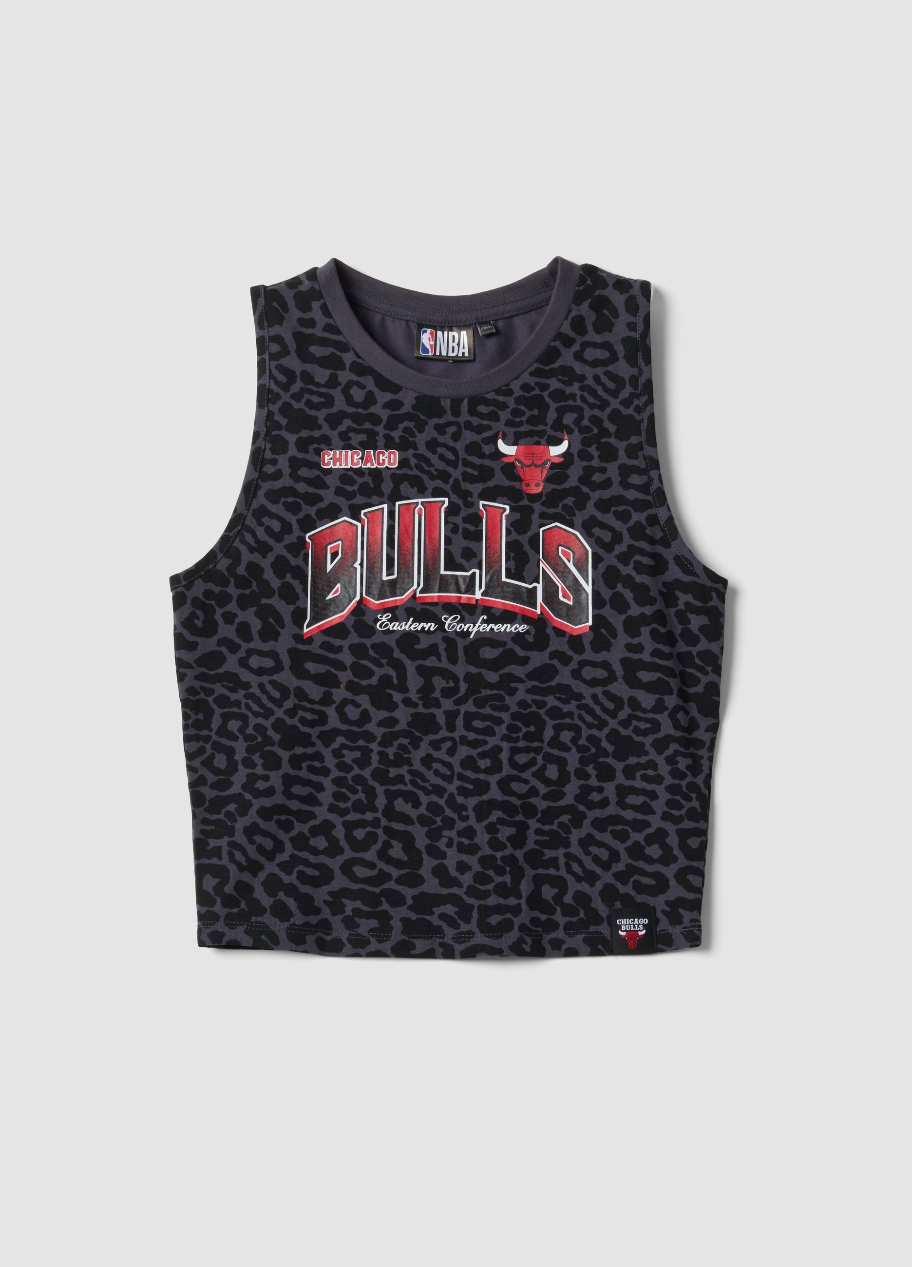 NBA, Camiseta De Tirantes Negra De Algodón Elástico Con Estampado Animal, Niña, Negro/azul, Talla: 10-11