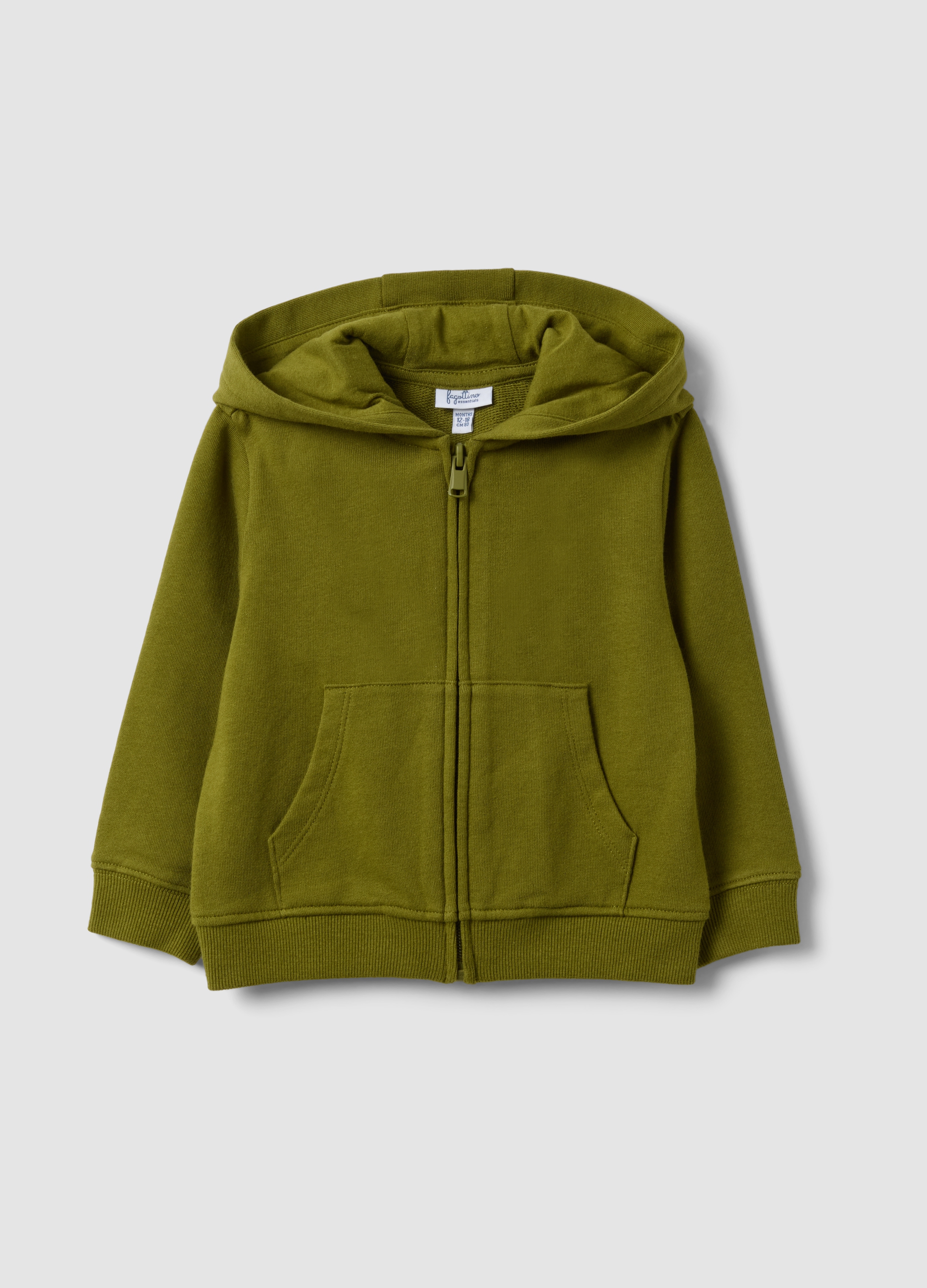 FAGOTTINO, Felpa Verde Con Cappuccio In Puro Cotone Organico Regular Fit Per Bimbo, Bambino, Verde, Taglia: 30-36