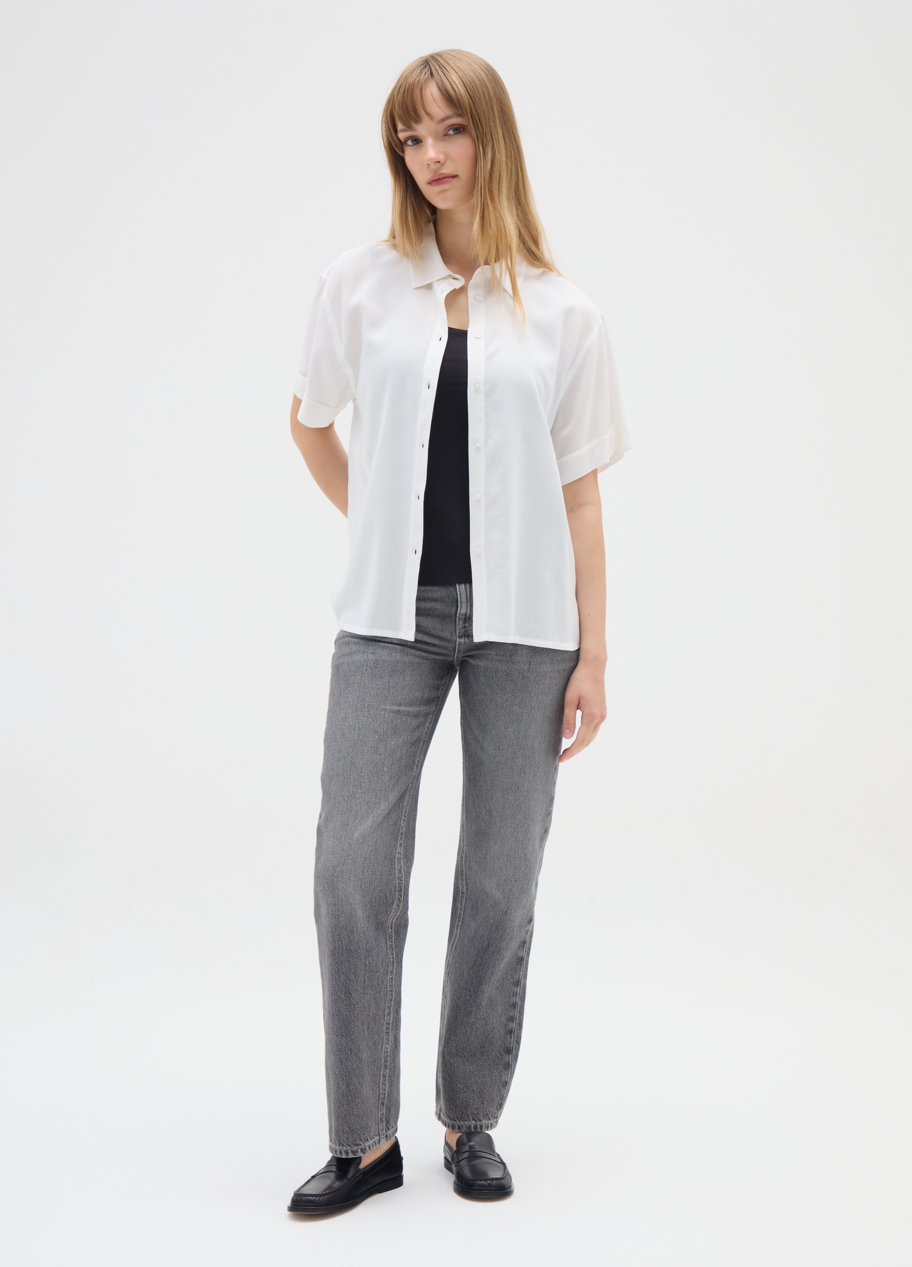OVS, Vaqueros Grises Rectos De Denim, Mujer, Gris, Talla: 34