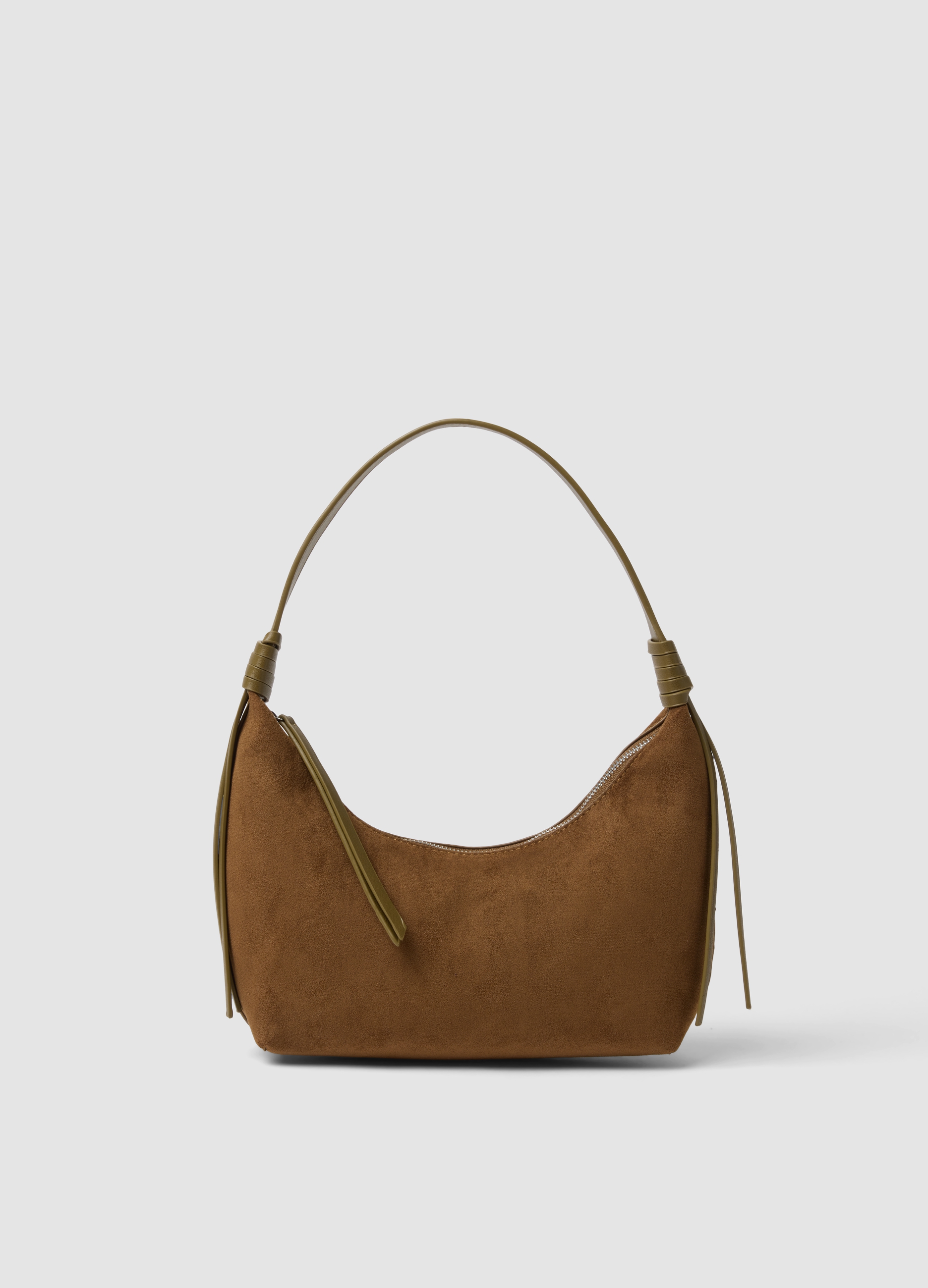 OVS, Borsa Marrone Hobo In Tessuto Elasticizzato, Donna, Marrone, Taglia: ONE SIZE