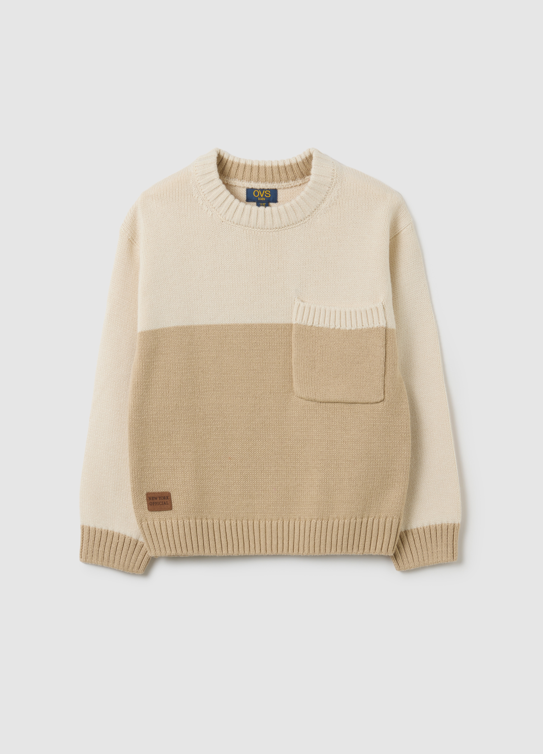 Maglione Da Bambino In Misto Cotone Beige Regular Fit, Niño, Beige Claro, Talla: 6-7