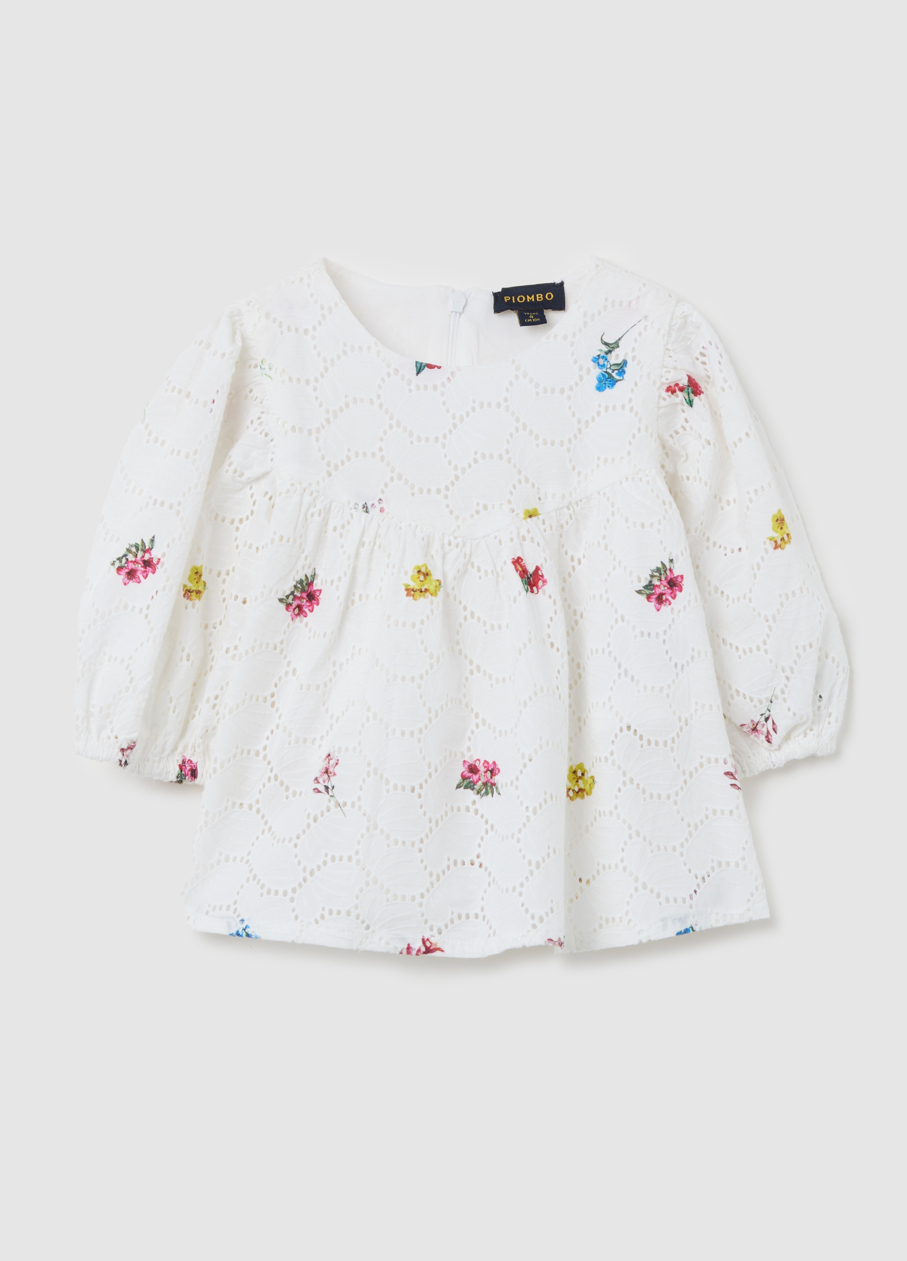 OVS, Blusa Sangallo Bianca Con Fiori, Bambina, Bianco, Taglia: 4