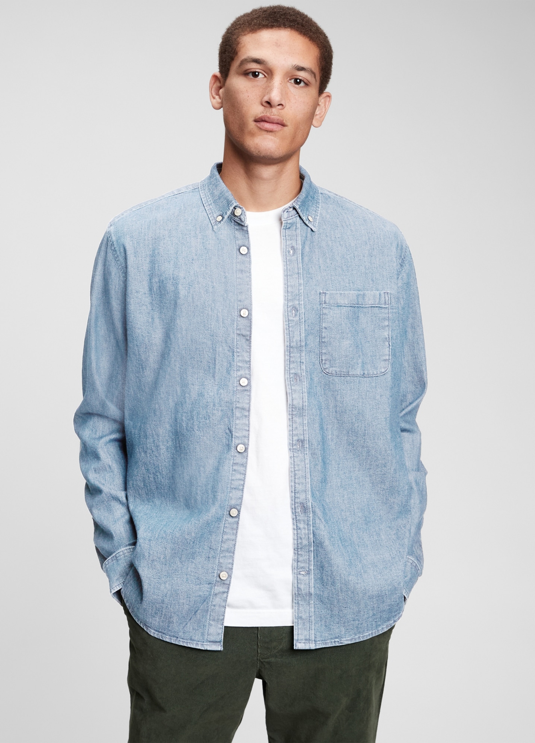 OVS, Camicia In Denim Con Tasca, Uomo, Denim, Taglia: XL