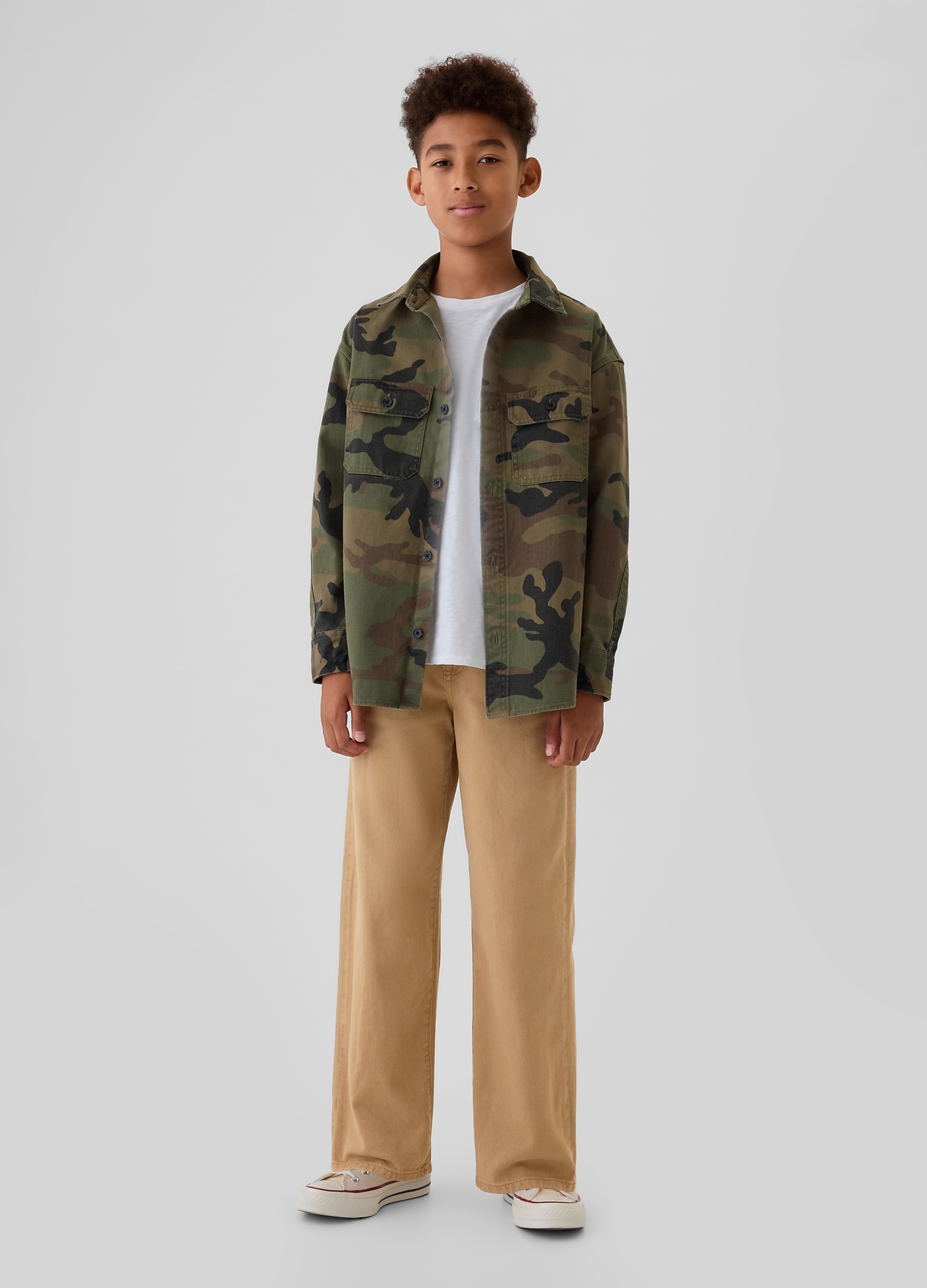 GAP KIDS, Jeans Baggy Fit Cinque Tasche, Bambino, Beige, Taglia: 6Y/114-122