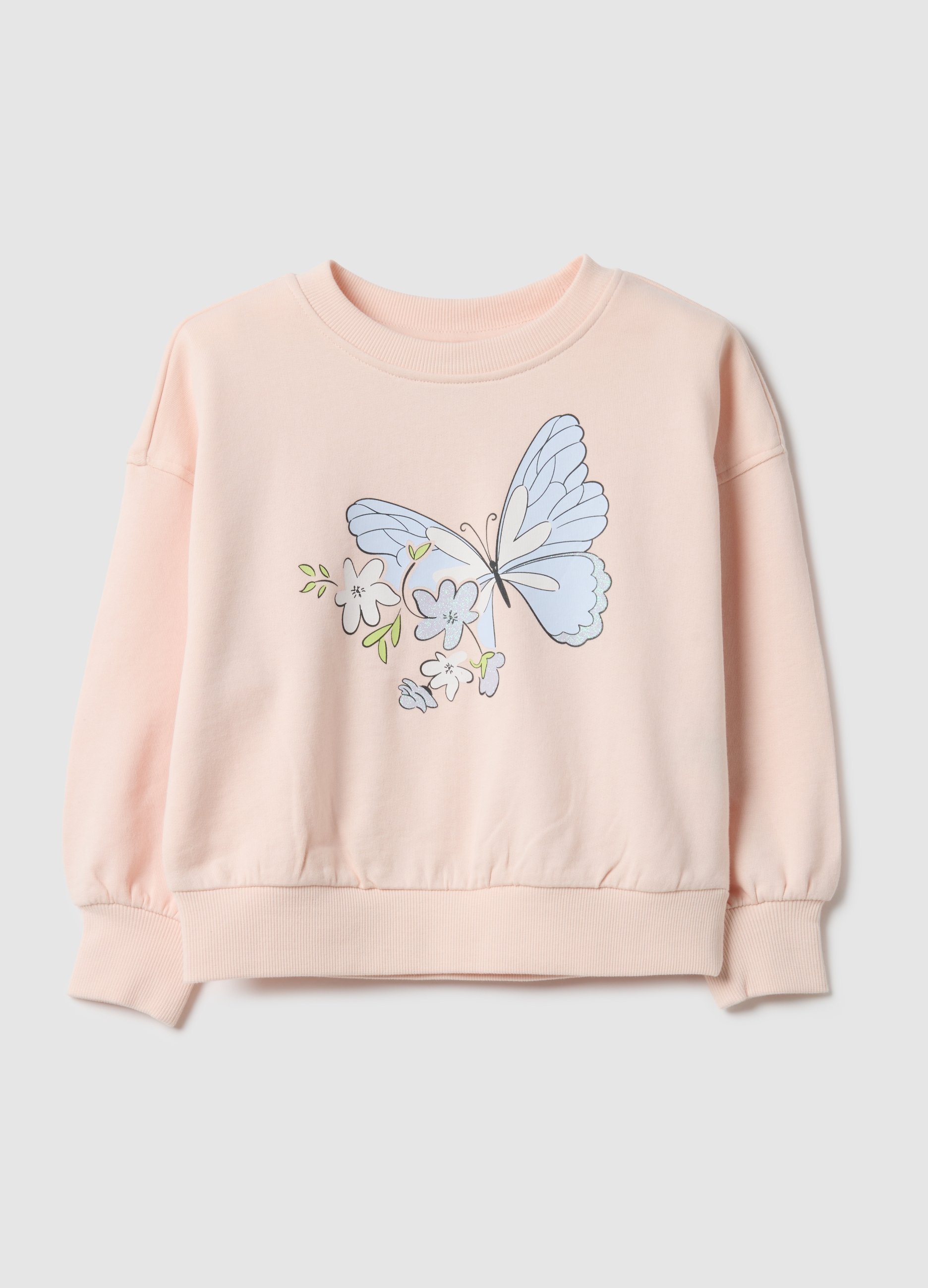 OVS KIDS, Sudadera De Algodón Rosa De Corte Regular Con Estampado Para Niña, Niña, Rosa Claro, Talla: 8-9