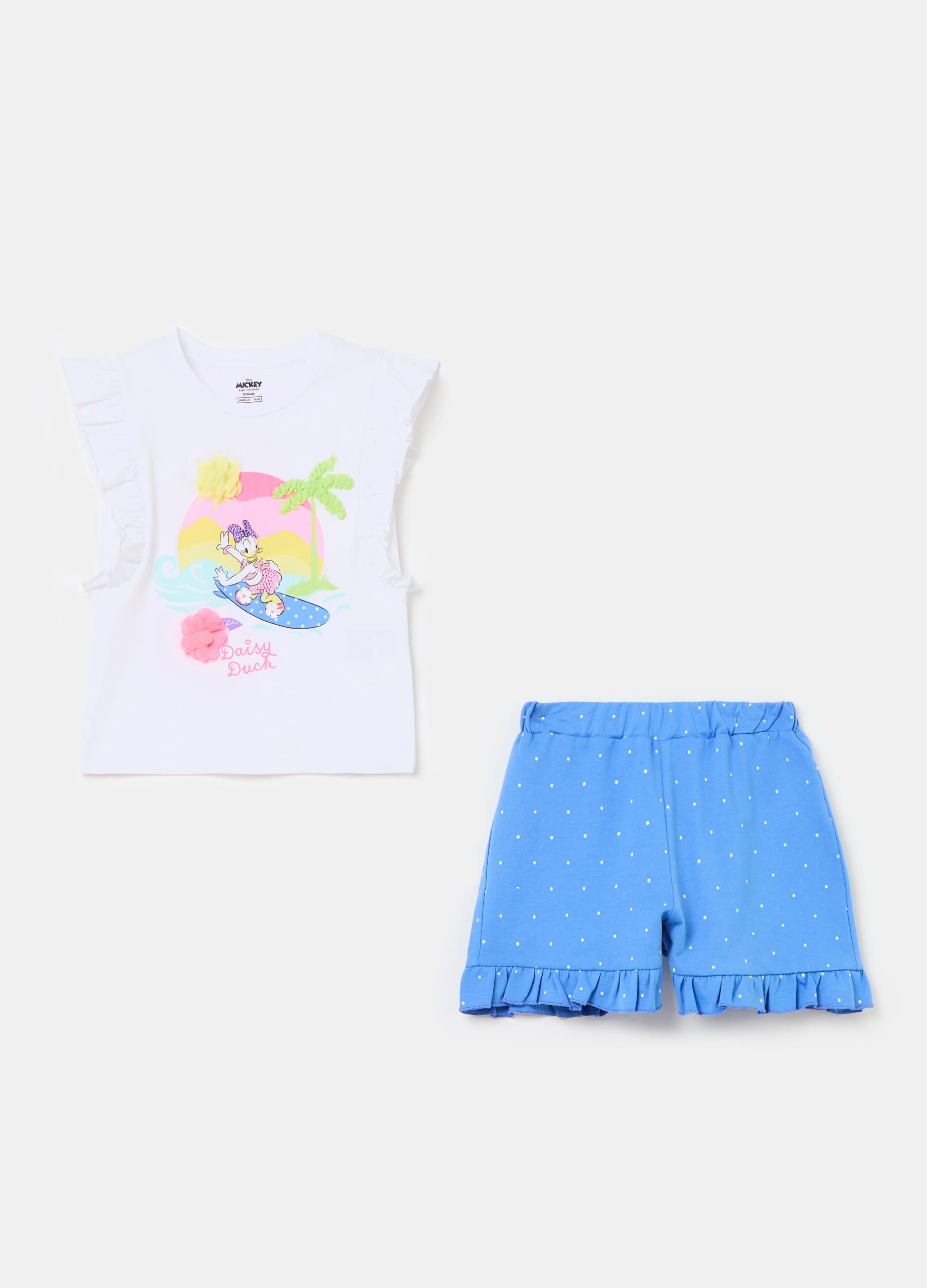 OVS, Jogging Set Con Stampa Pois E Paperina, Bambina, Multicolor, Taglia: 4-5