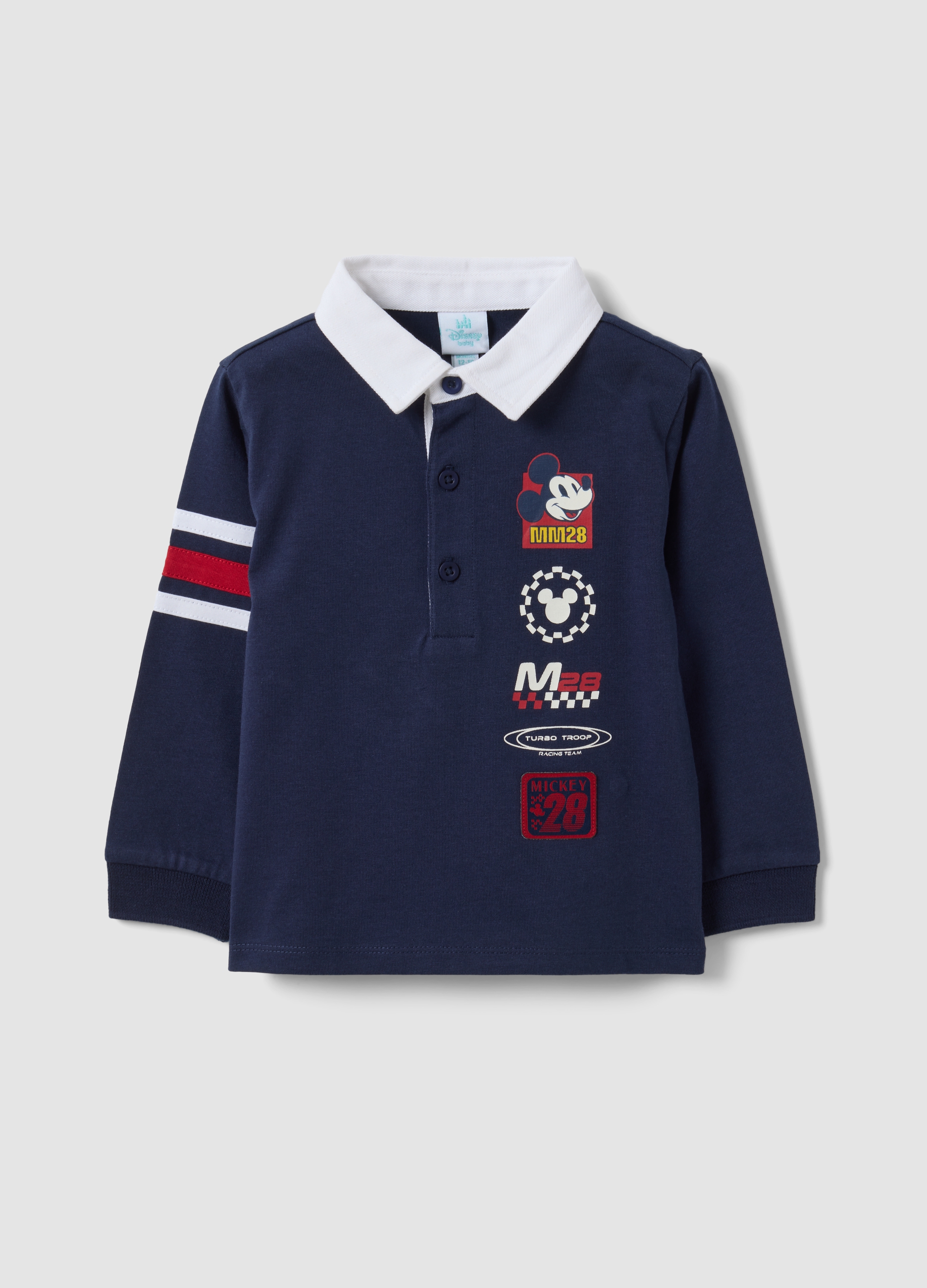 FAGOTTINO, Polo Blu In Puro Cotone Organico Con Stampe Mickey & Friends Per Bimbo, Bambino, Blu, Taglia: 30-36