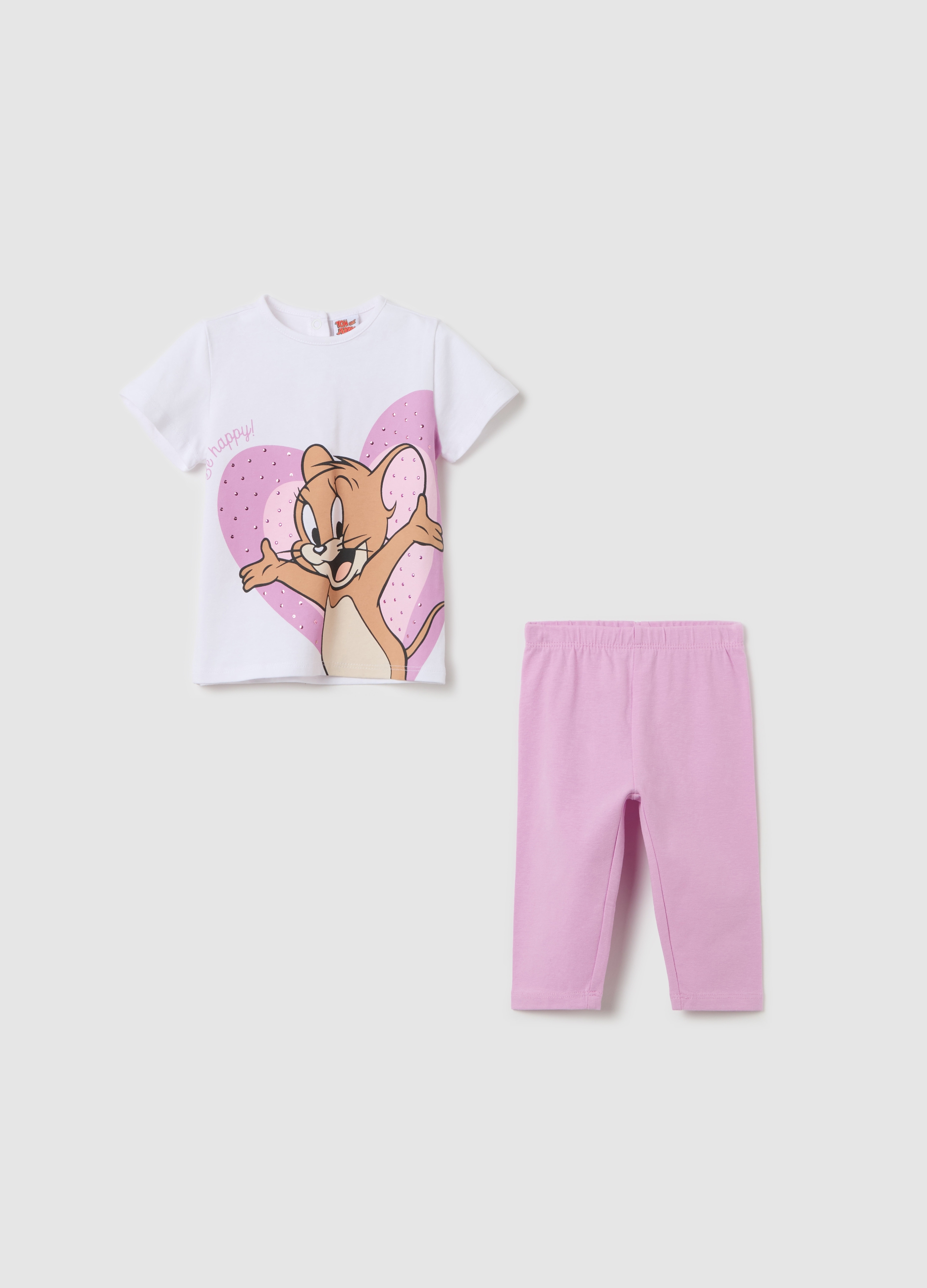 FAGOTTINO, Jogging Set Con Stampa Jerry E Borchiette, Bambina, Multicolor, Taglia: 12-18