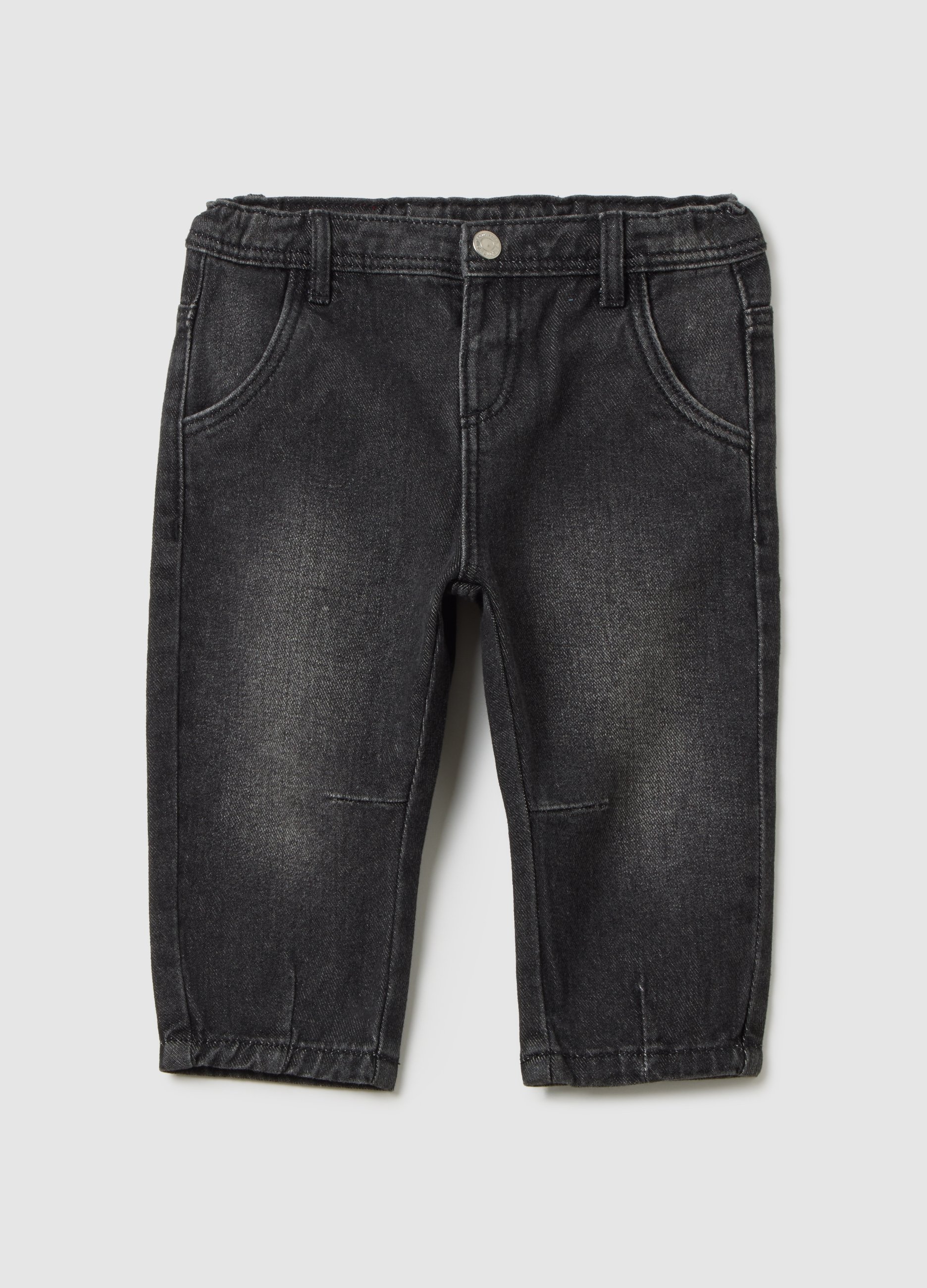 Pantalones De Niño En Puro Algodón Negro Ajuste Regular, Niño, Gunmetal, Talla: 24-30