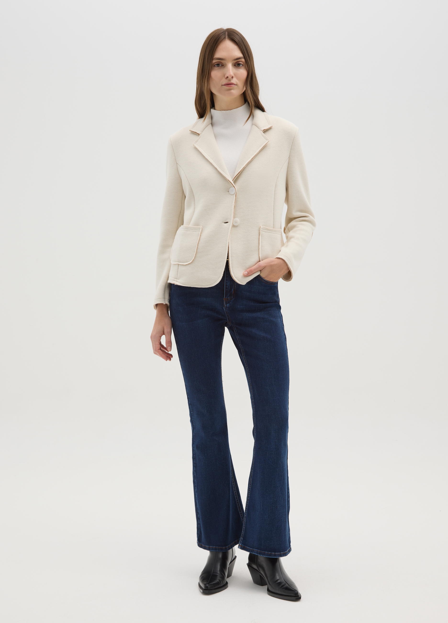 HYBRID, Giacca Beige Con Tasche, Donna, Beige, Taglia: M