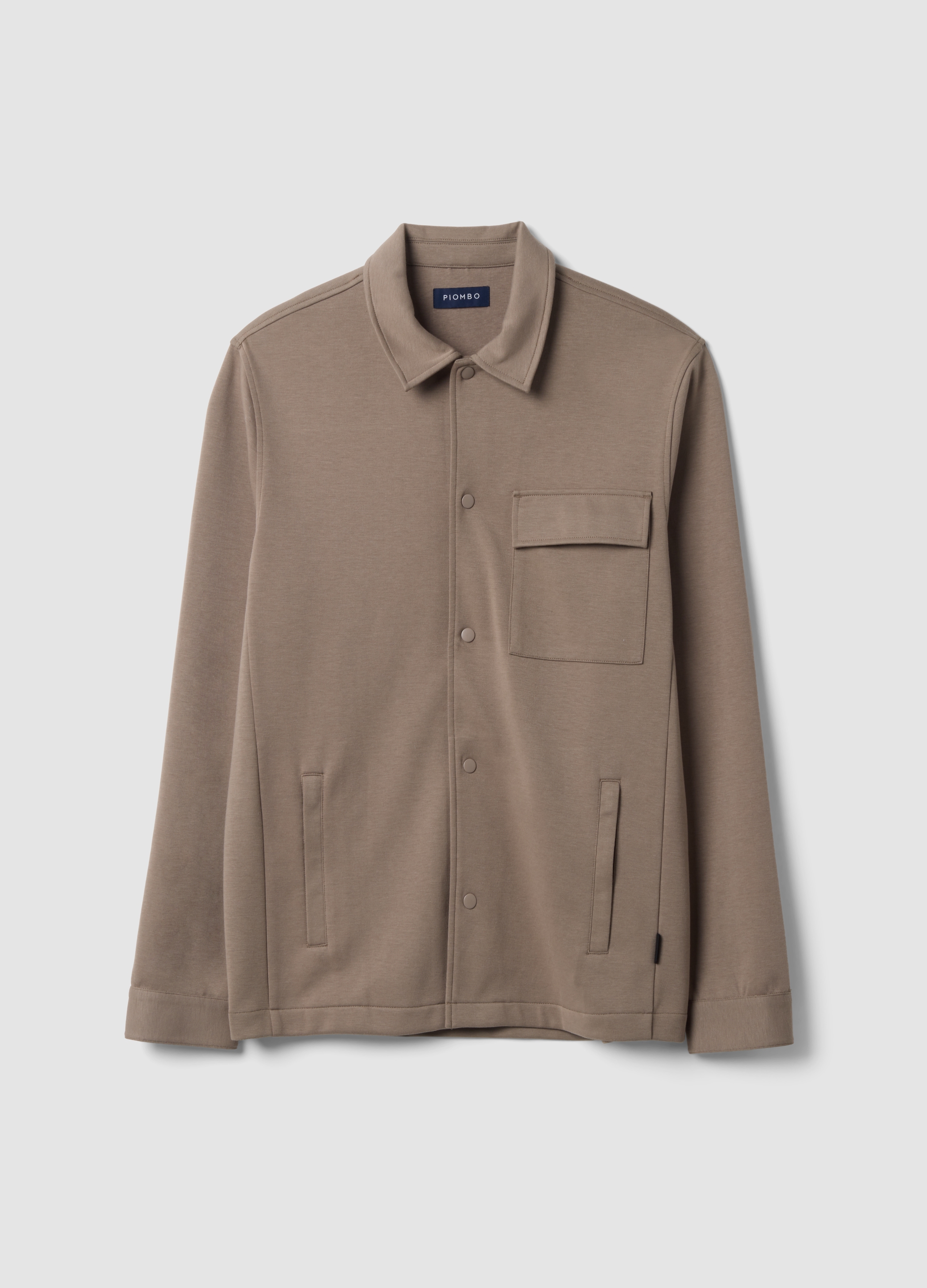 Piombo Tech, Shacket Traspirante Marrone In Misto Cotone Con Colletto Regular Fit, Uomo, Marrone, Taglia: M