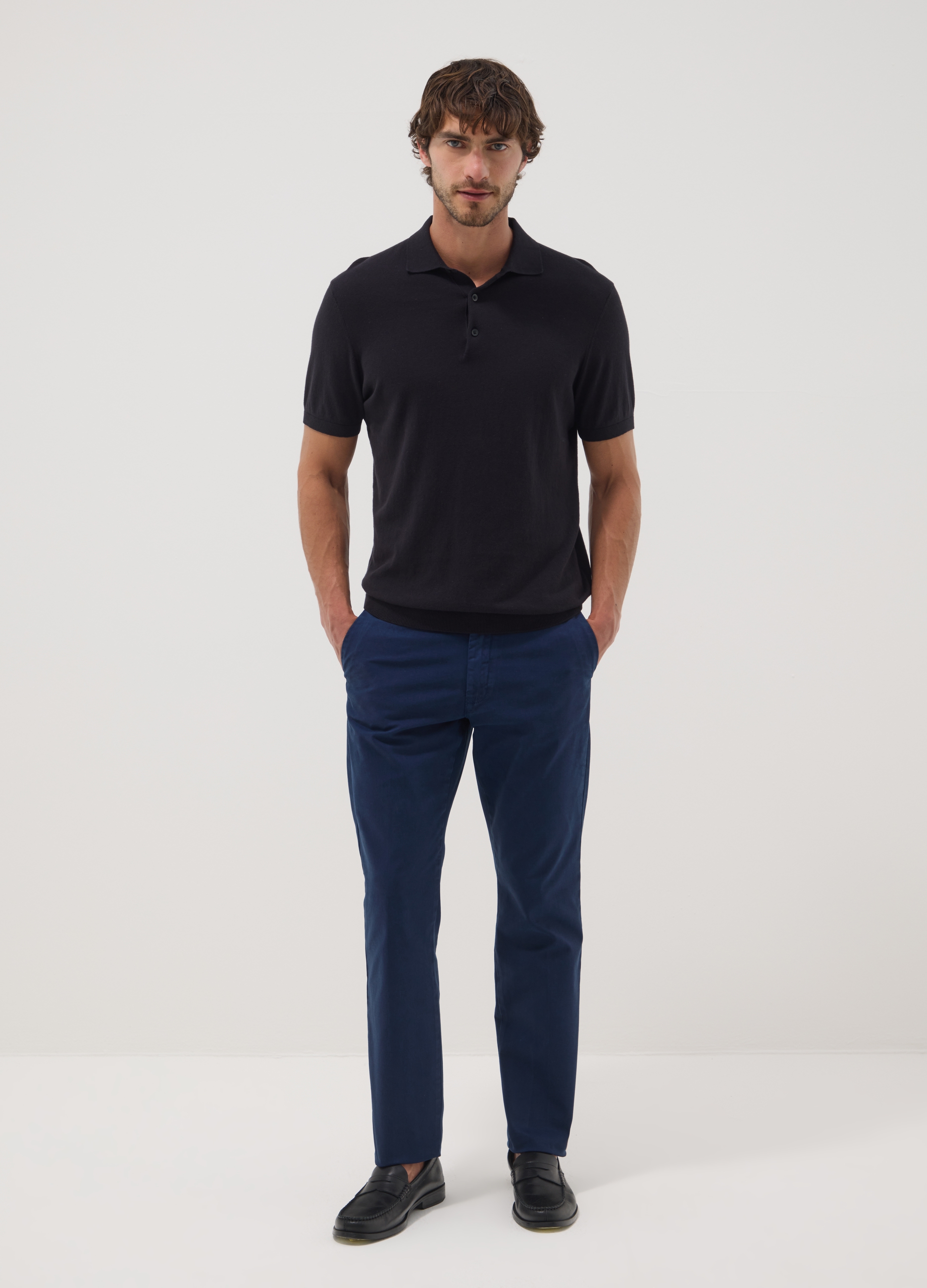 OVS, Pantaloni Chino Blu In Cotone Elasticizzato Slim Fit, Uomo, Blu, Taglia: 56