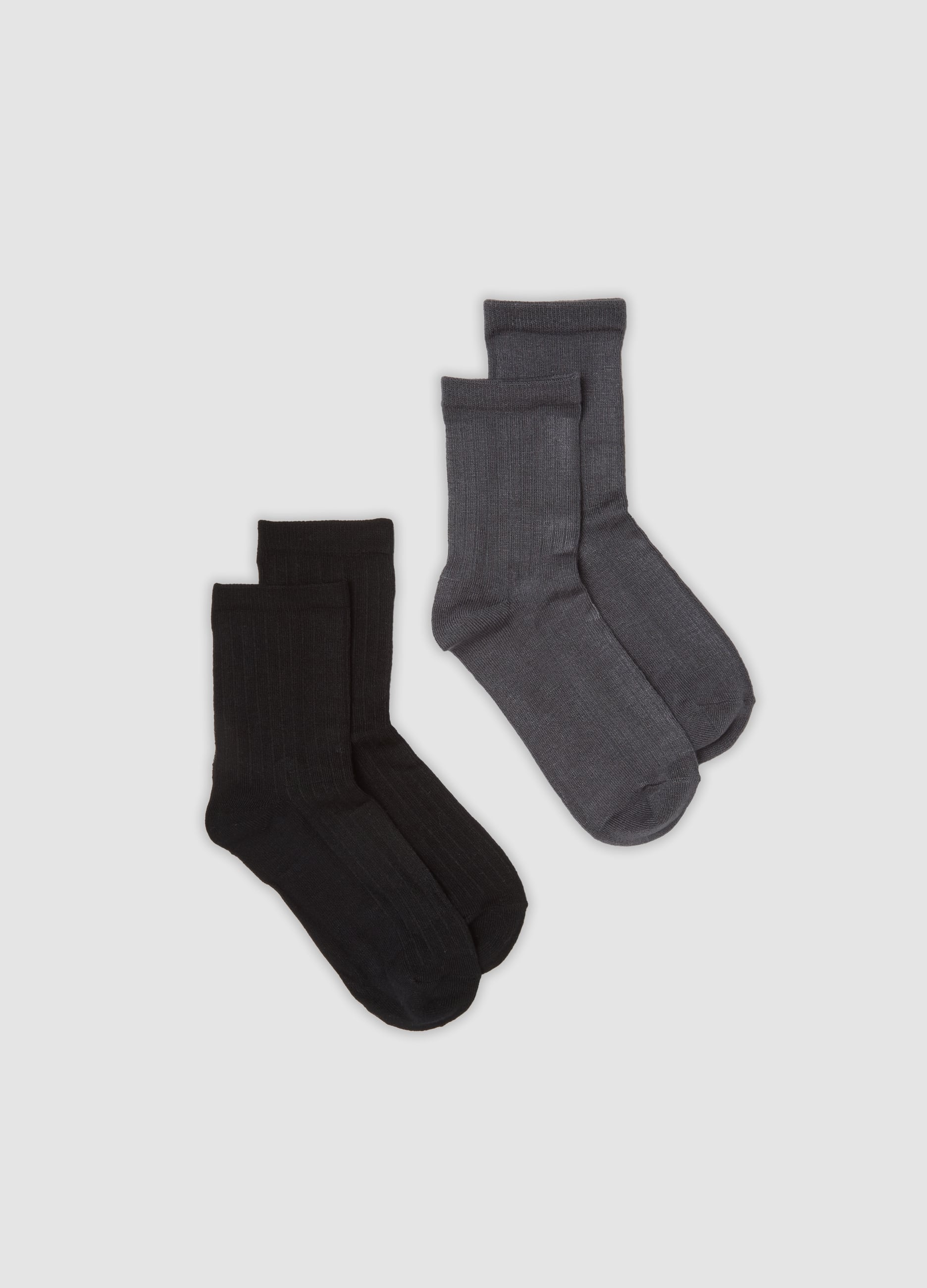 OVS, Bipack Di Calzini Grigi E Neri In Tessuto Elasticizzato, Donna, Multicolor, Taglia: ONE SIZE