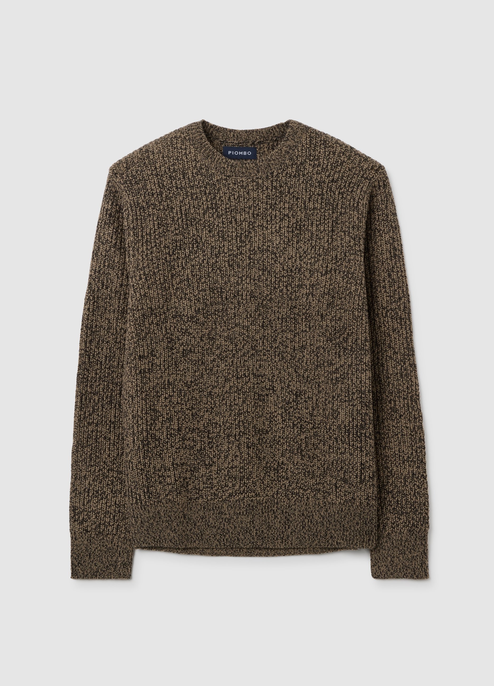 OVS, Maglione Con Collo Rotondo Marrone Regular Fit, Hombre, Negro/Marrón, Talla: S