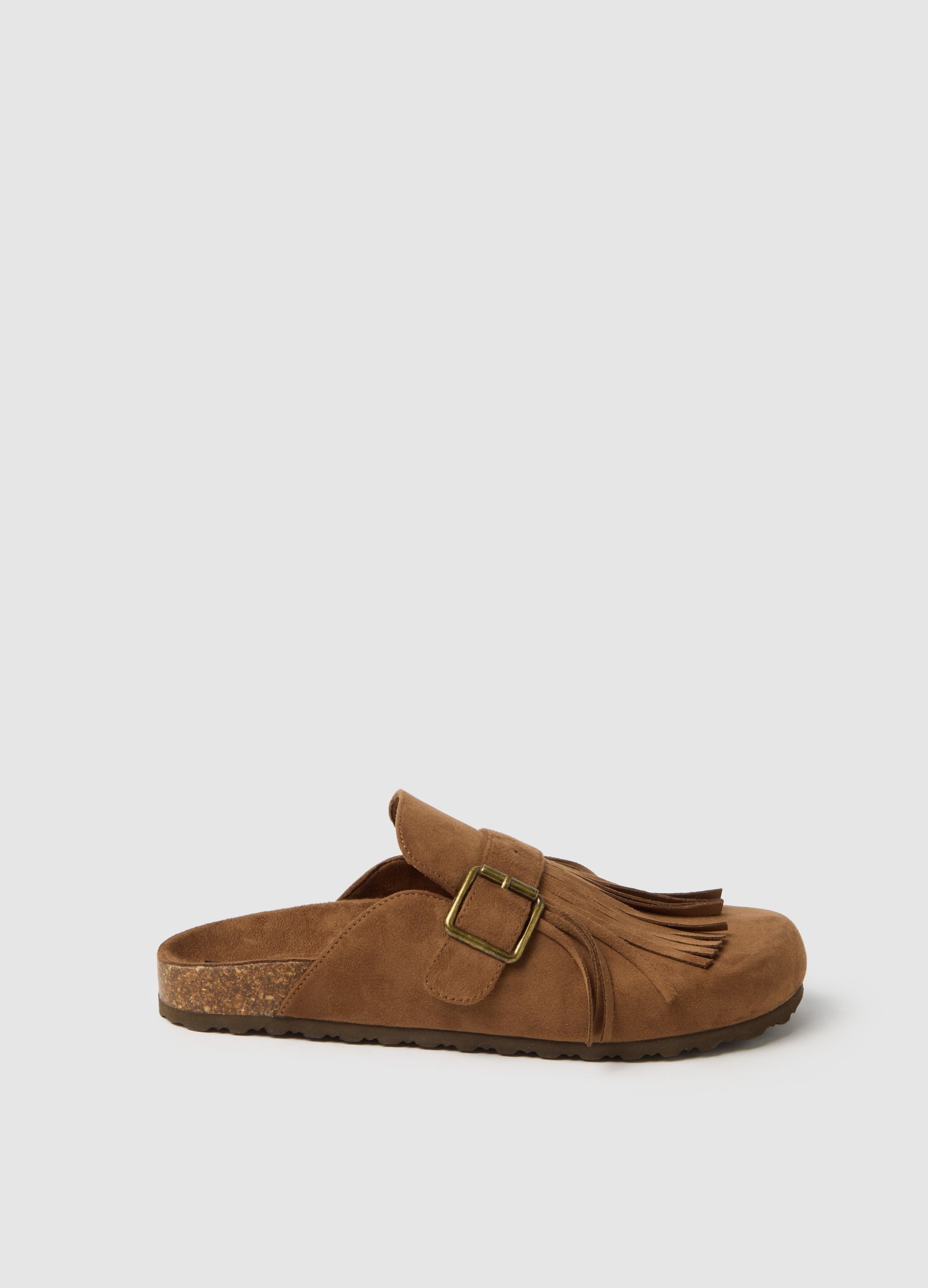 OVS, Zuecos Marrones Con Flecos, Mujer, Marrón oscuro, Talla: 36