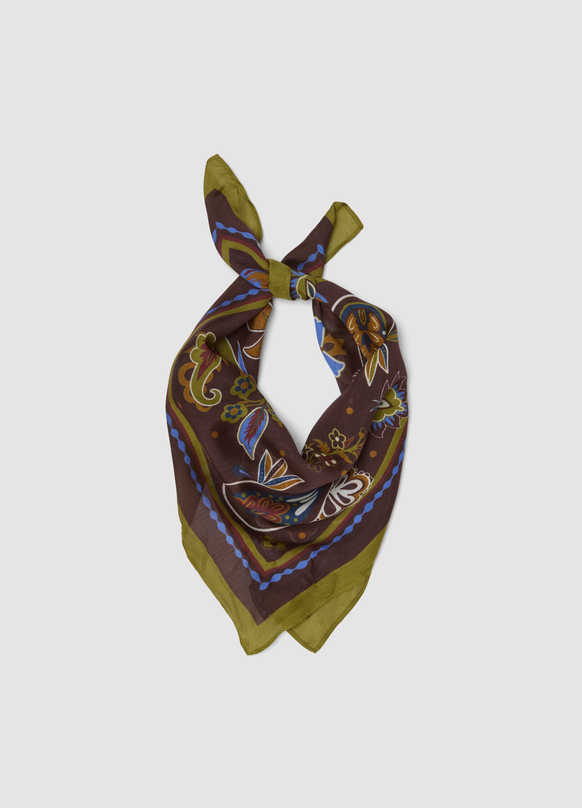 LES COPAINS, Foulard Multicolor In Misto Modal E Seta Con Fantasia, Donna, Multicolor, Taglia: ONE SIZE